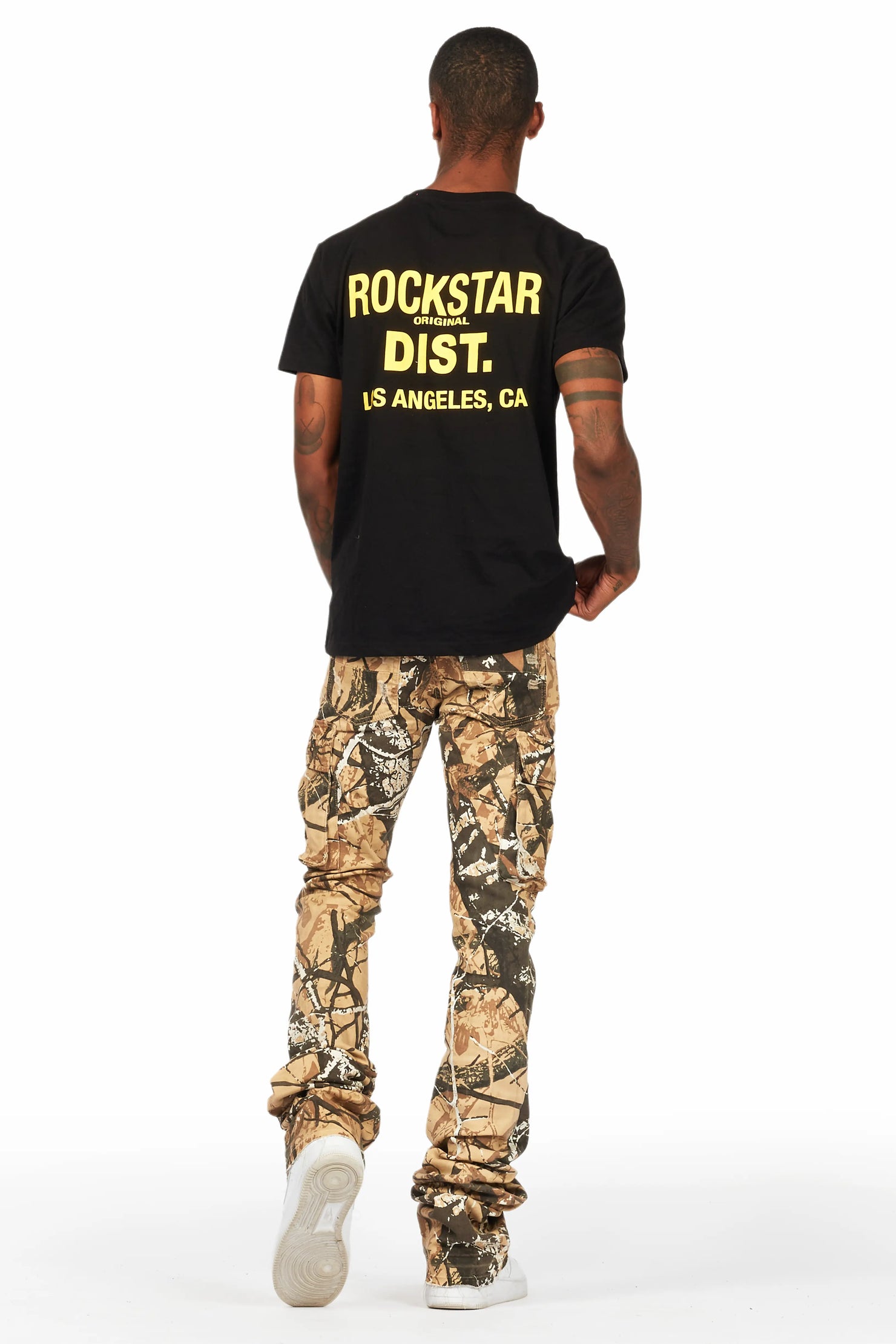 Renn Beige/TreeCamo Super Stacked Flare Jean