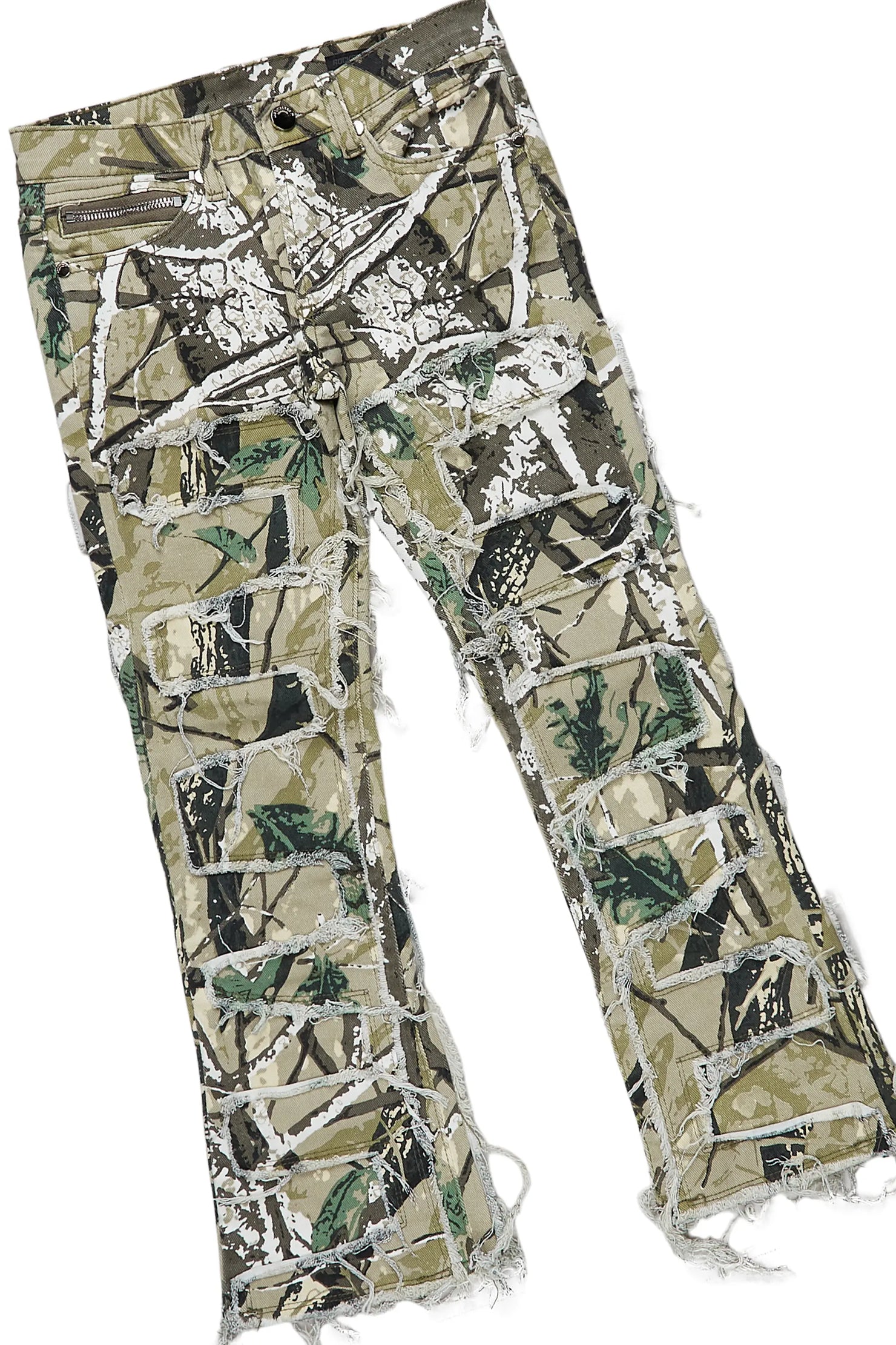 Boys Laran Black/Camo T-Shirt/Stacked Flare Jean