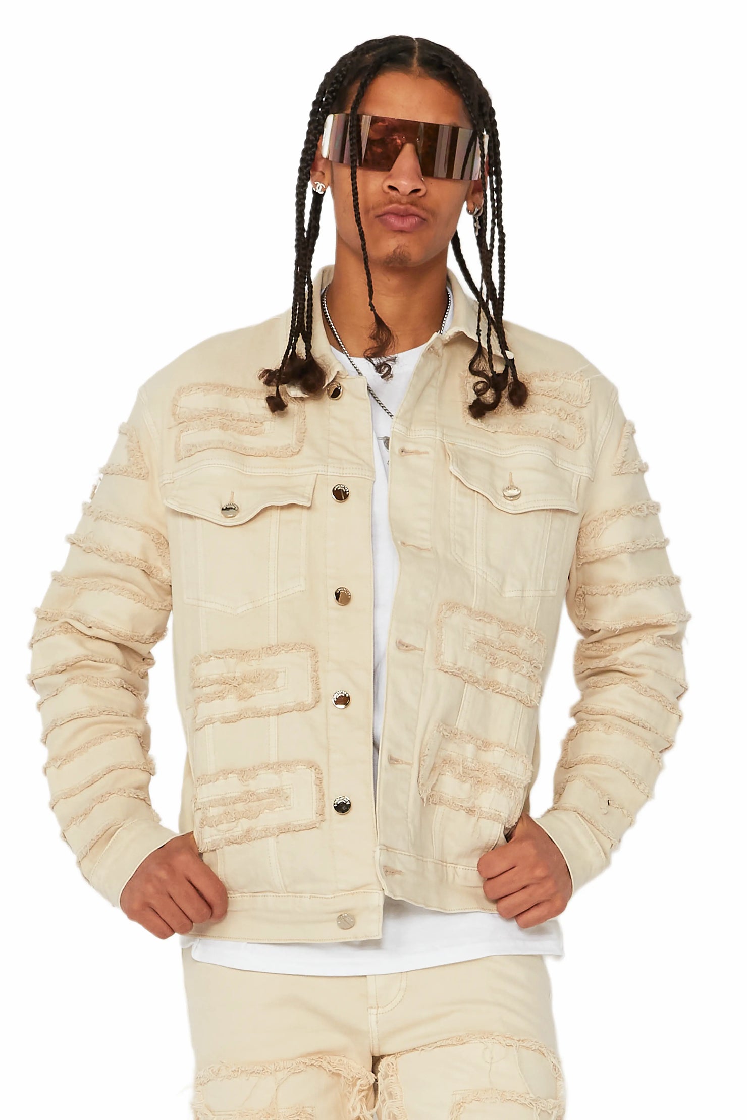 Shake Beige Denim Jacket