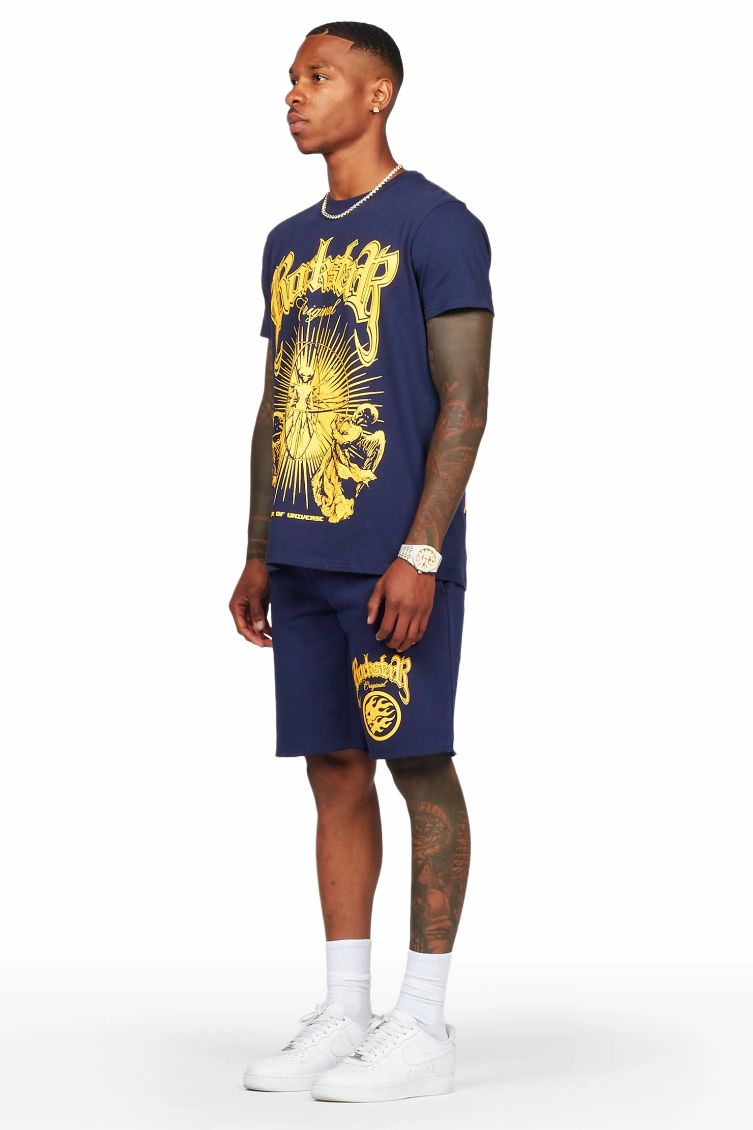 Yarden Navy T-Shirt/Short Set