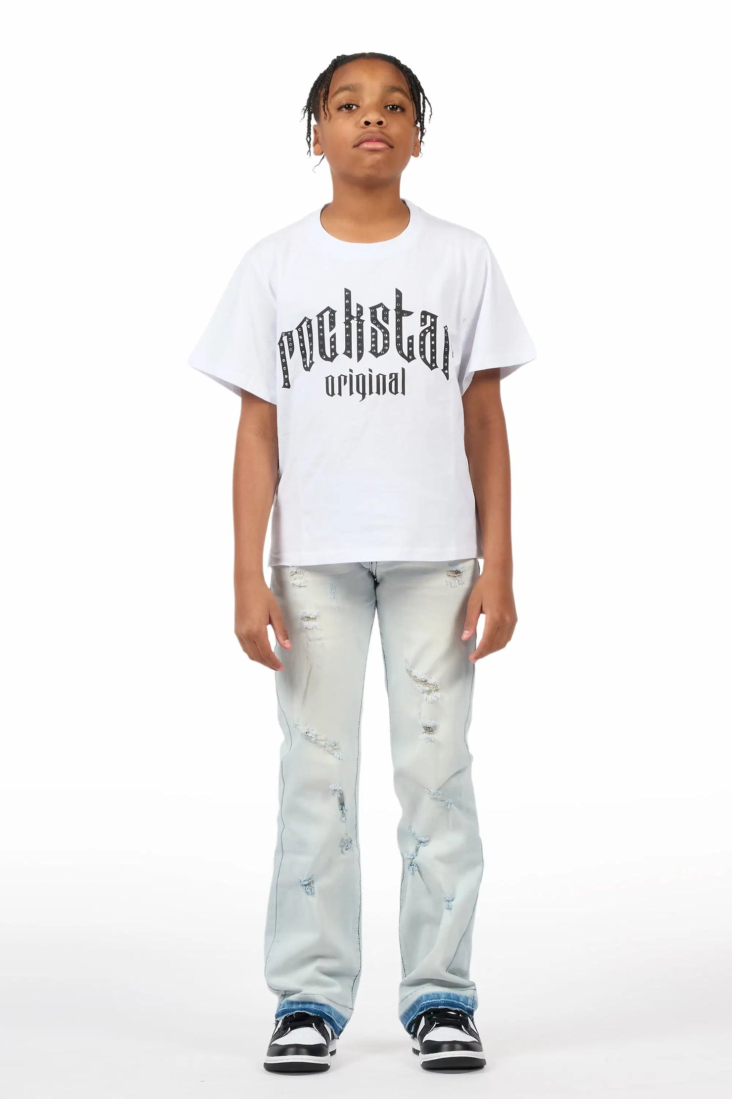 Boys Stellan Blue Stacked Flare Jean