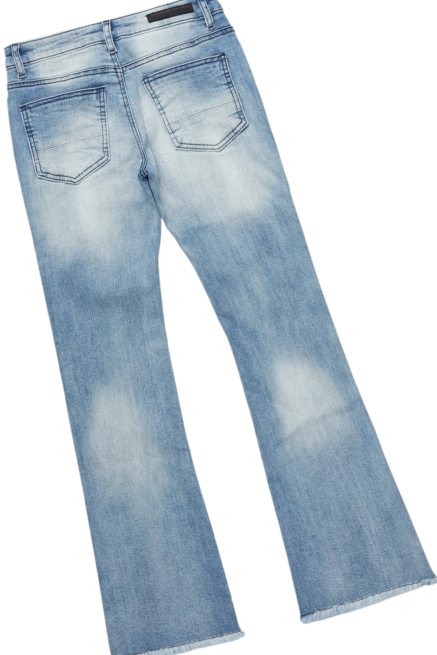 Girls Fire Black/Blue Hoodie/Stacked Flare Jean Set