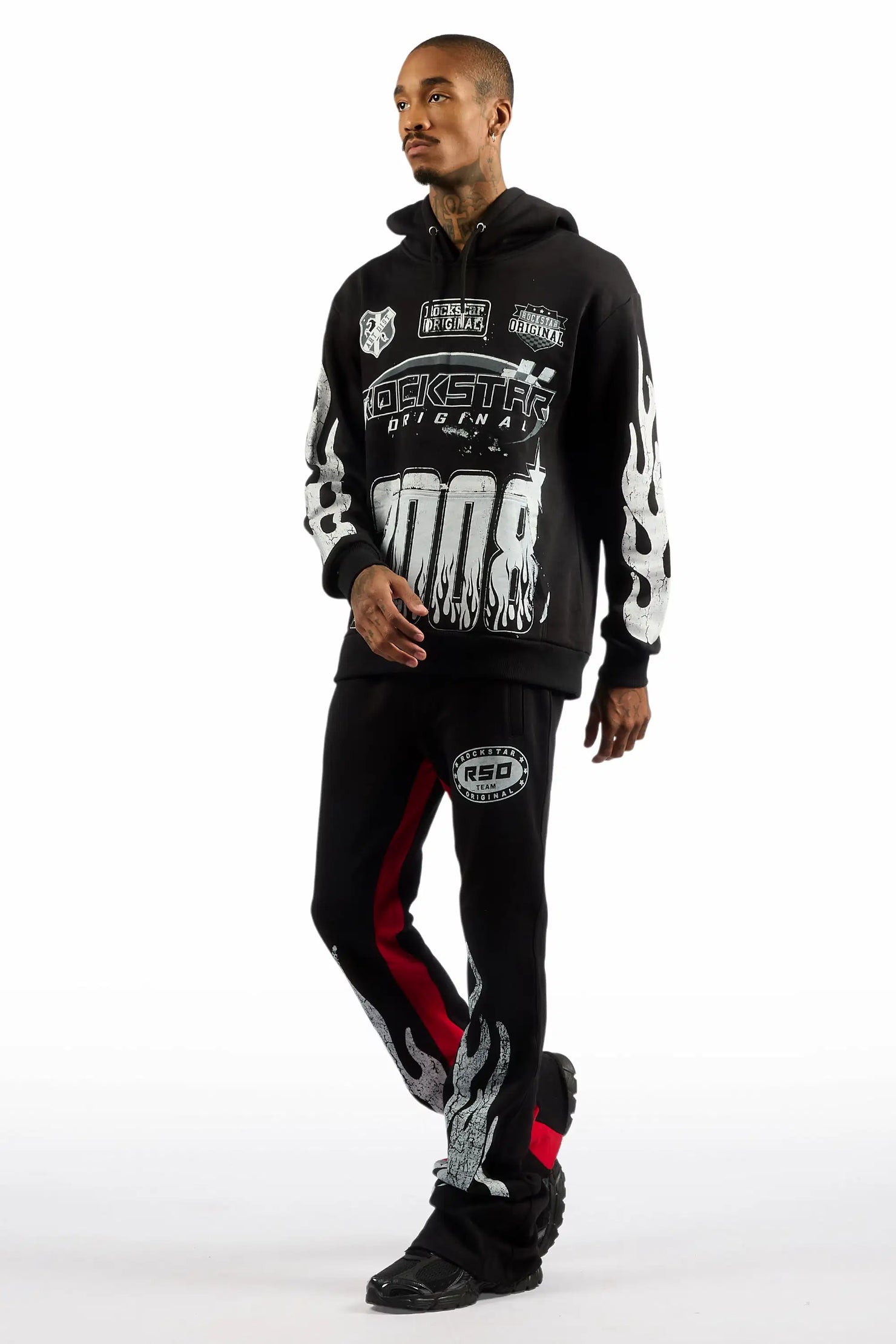 Amos Black Hoodie/Baggy Track Pant Set