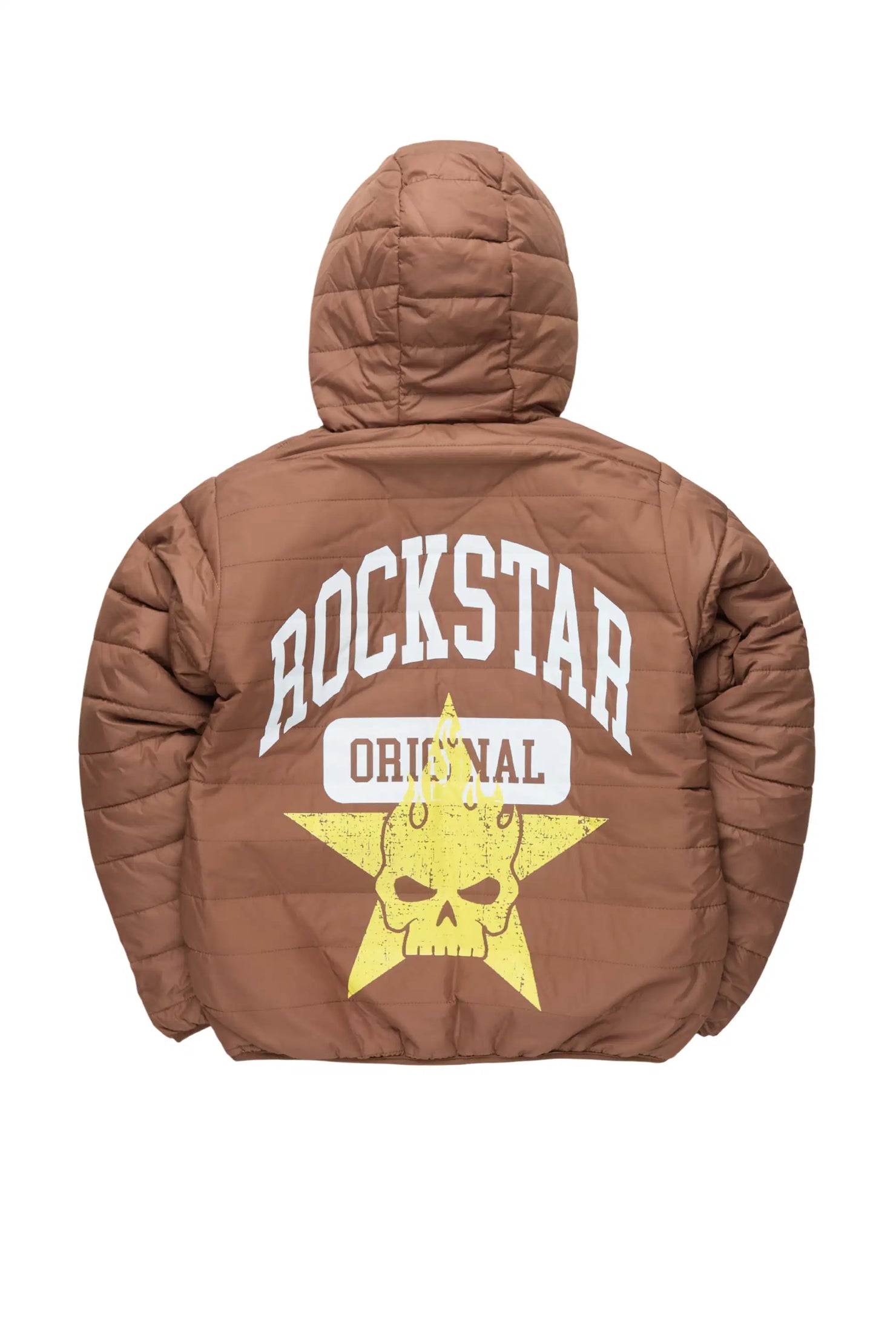 Boys Daegan Brown/Black Reversible Fur Puffer Jacket