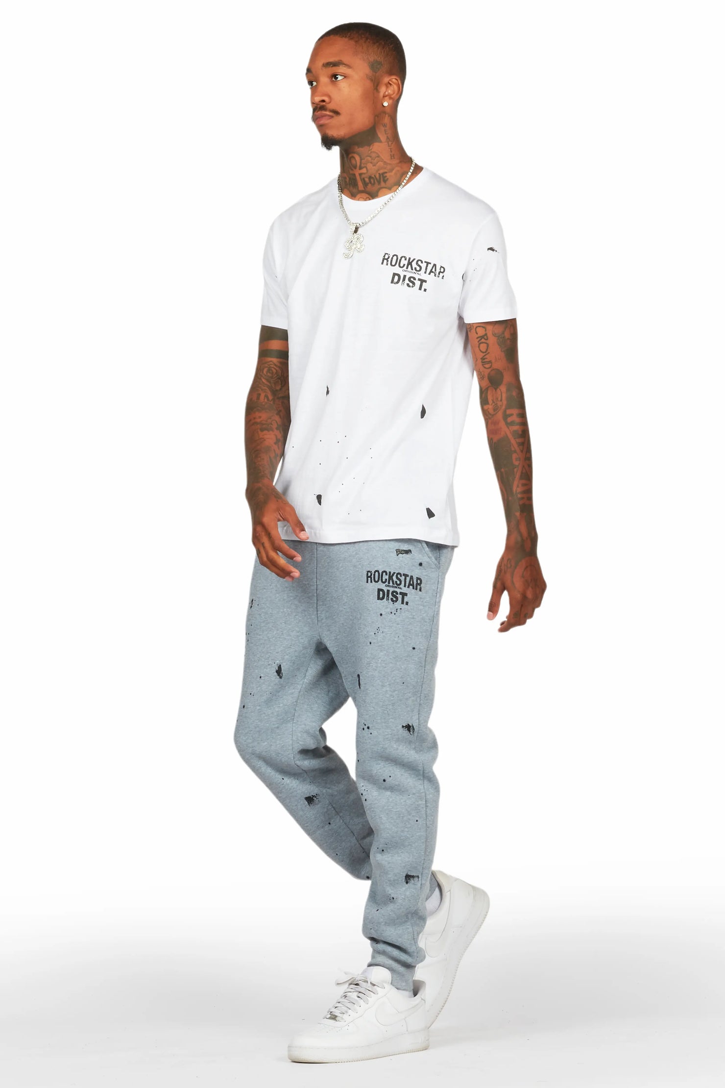 Raffer White/Grey T-Shirt Track Set