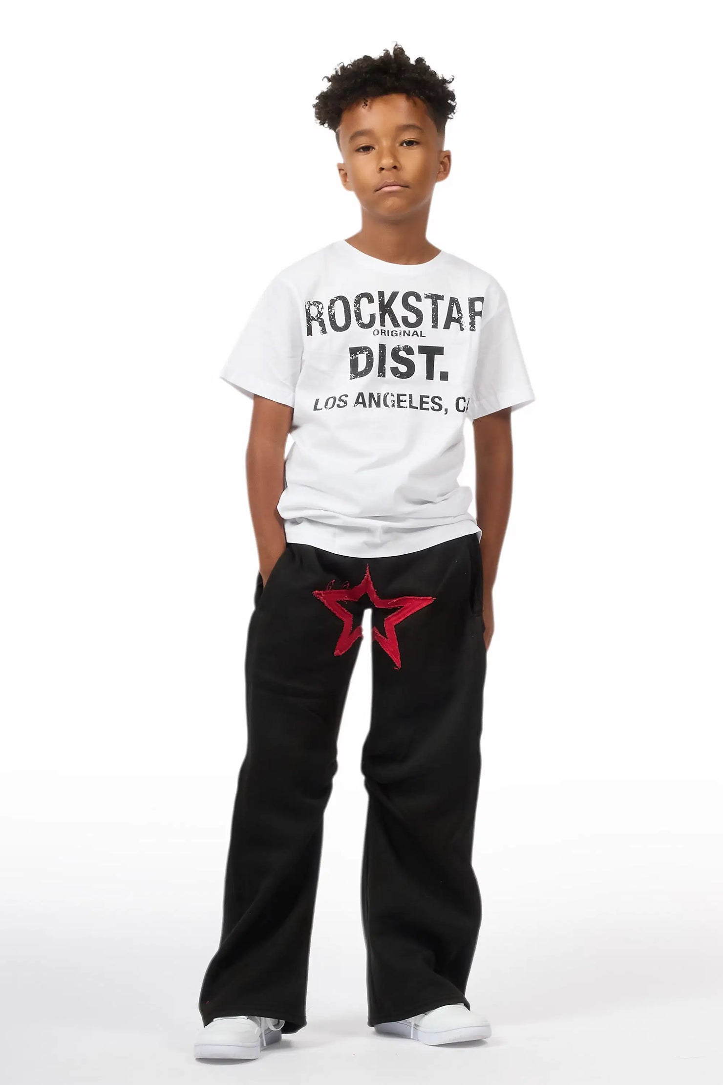 Boys Canaan Black Double Waisted Baggy Track Pant
