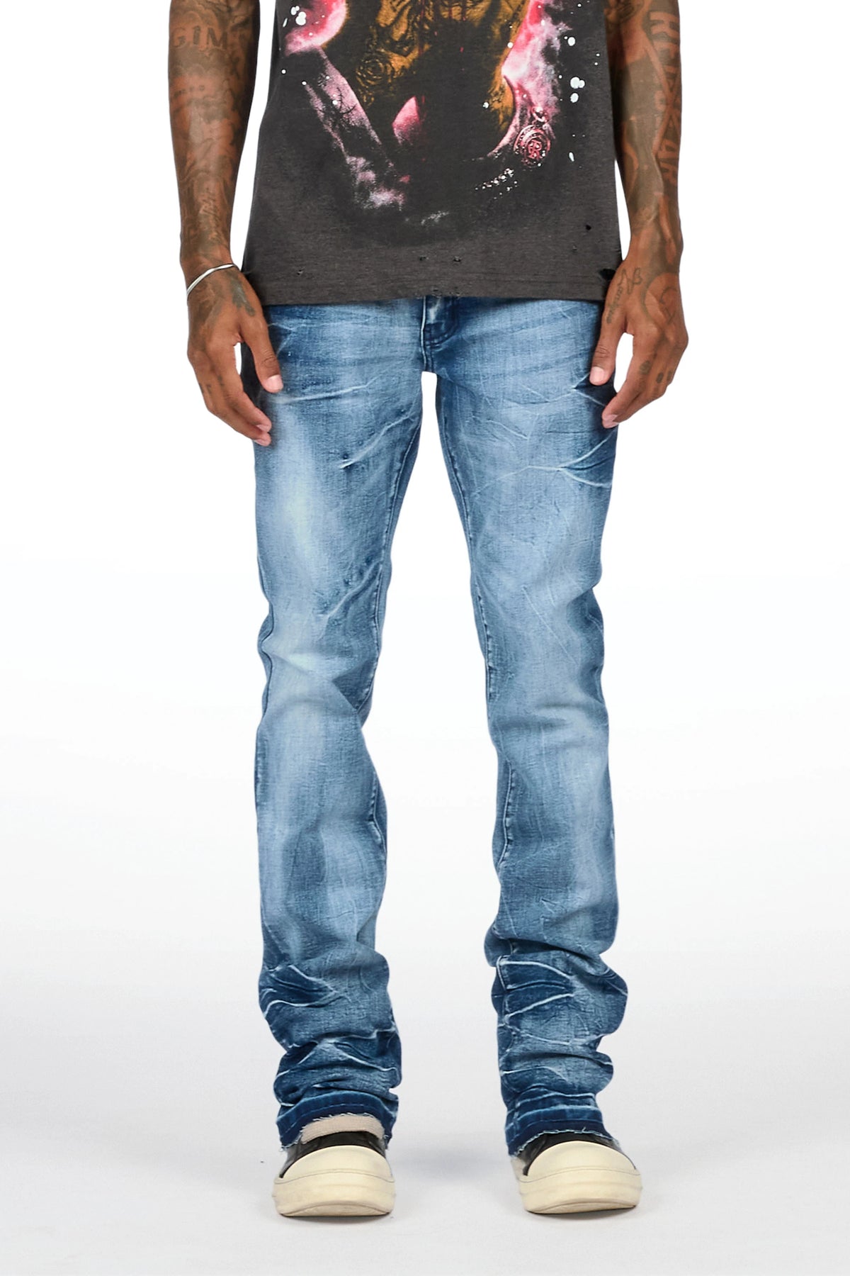 Dalo Dark Blue Stacked Jean