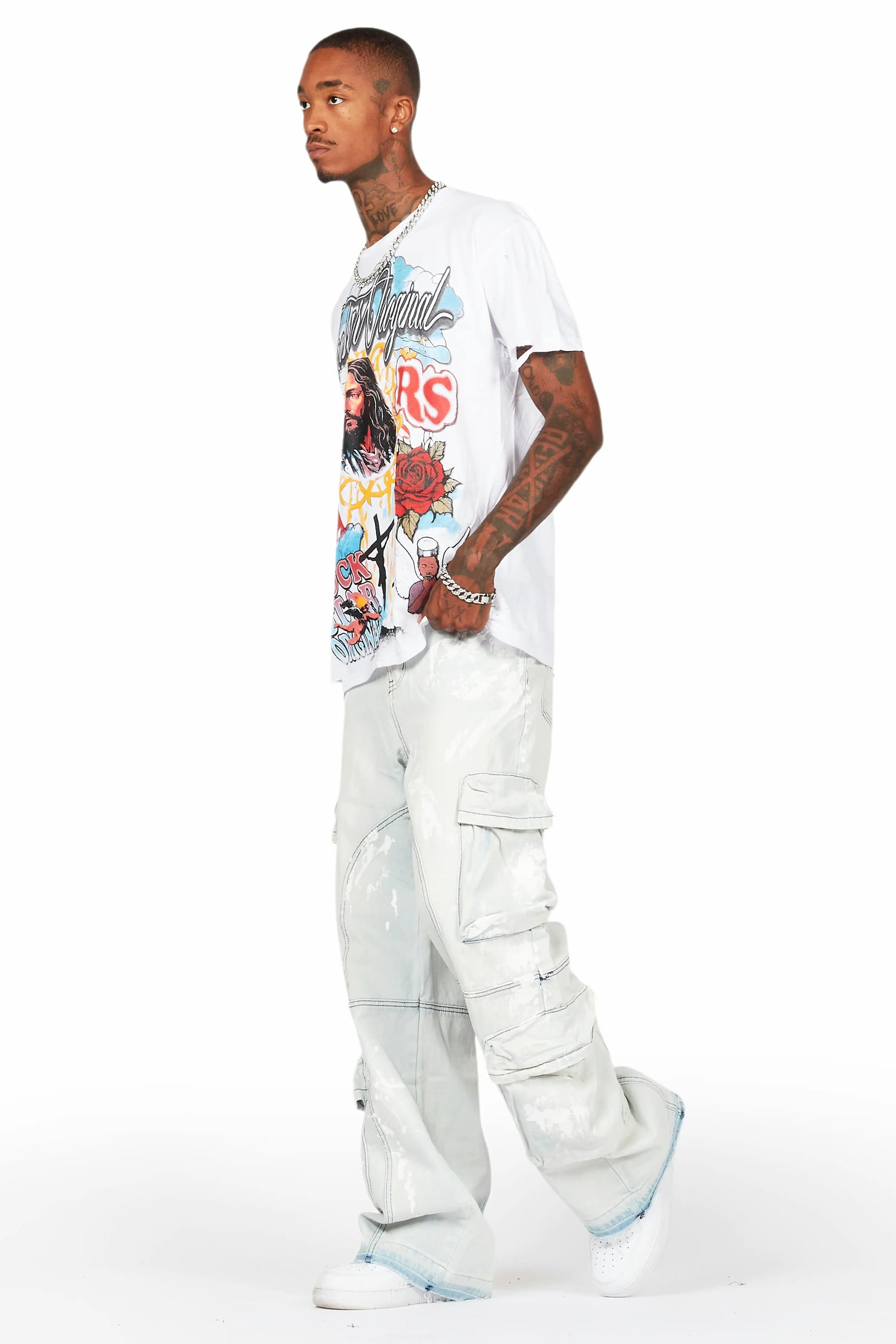 Alary Painter Blue Baggy Fit Cargo Jean