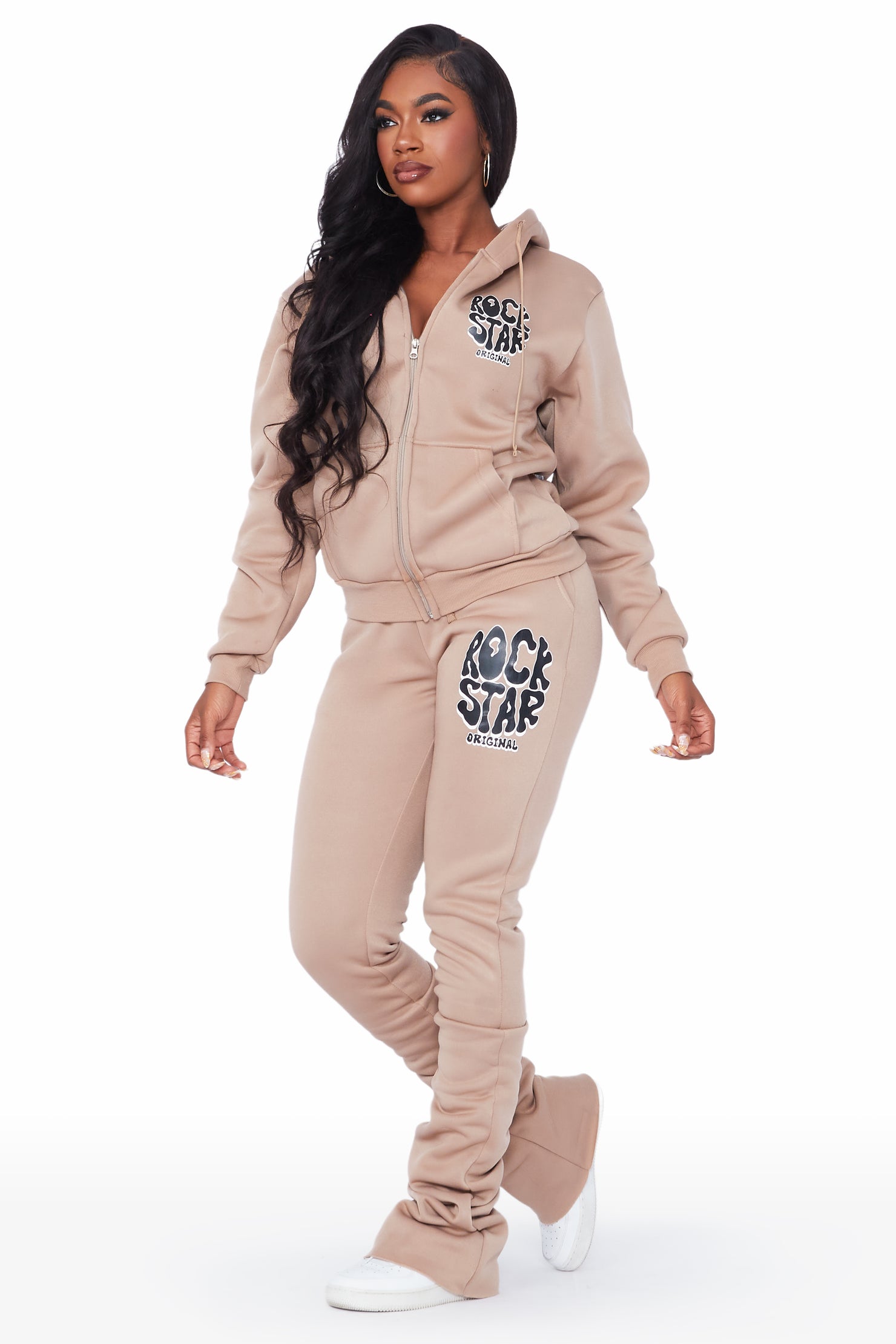 Teagan Tan Zip Up Super Stacked Trackset