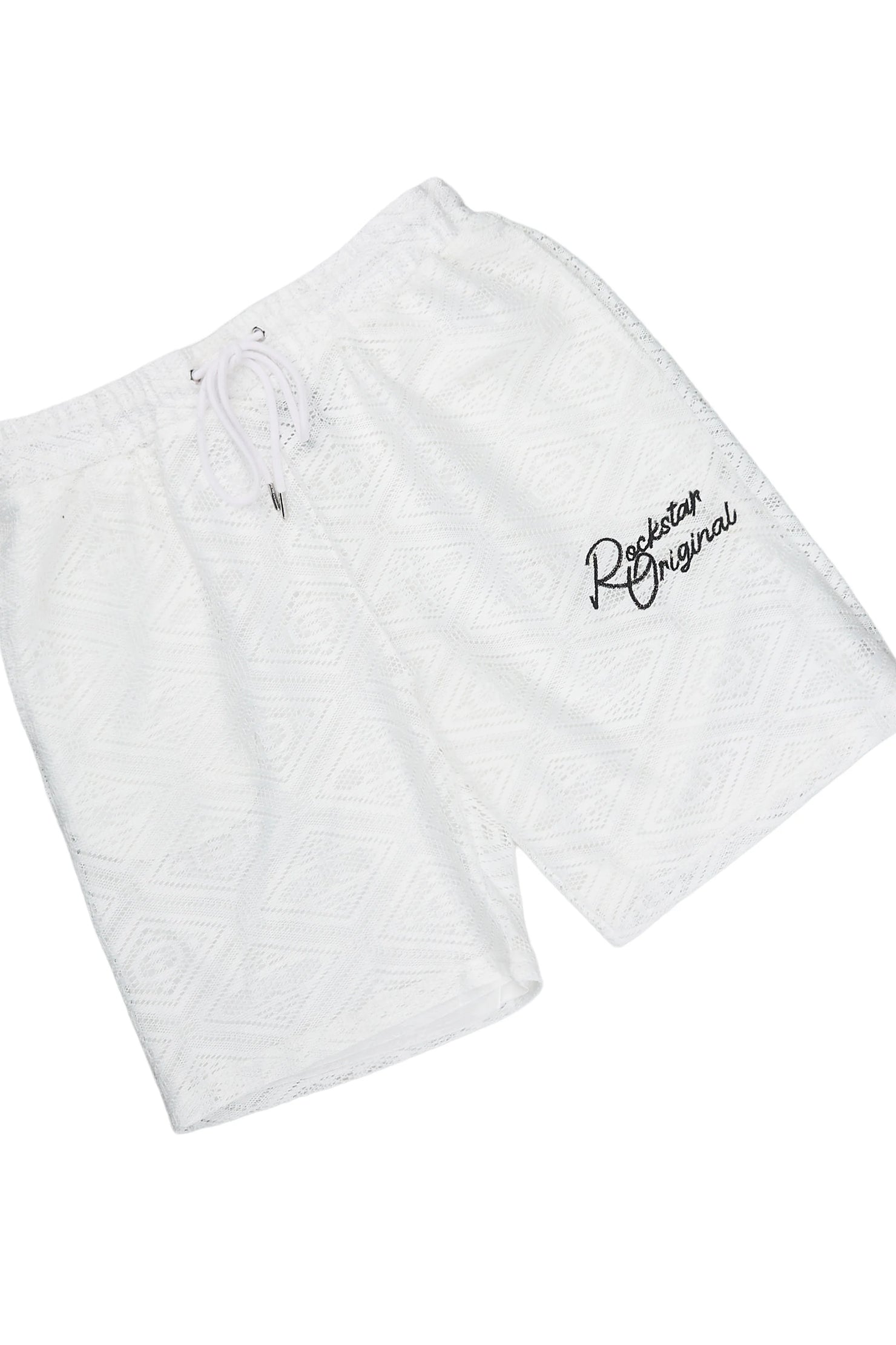 Sheck White Button Down Shirt/Short Set