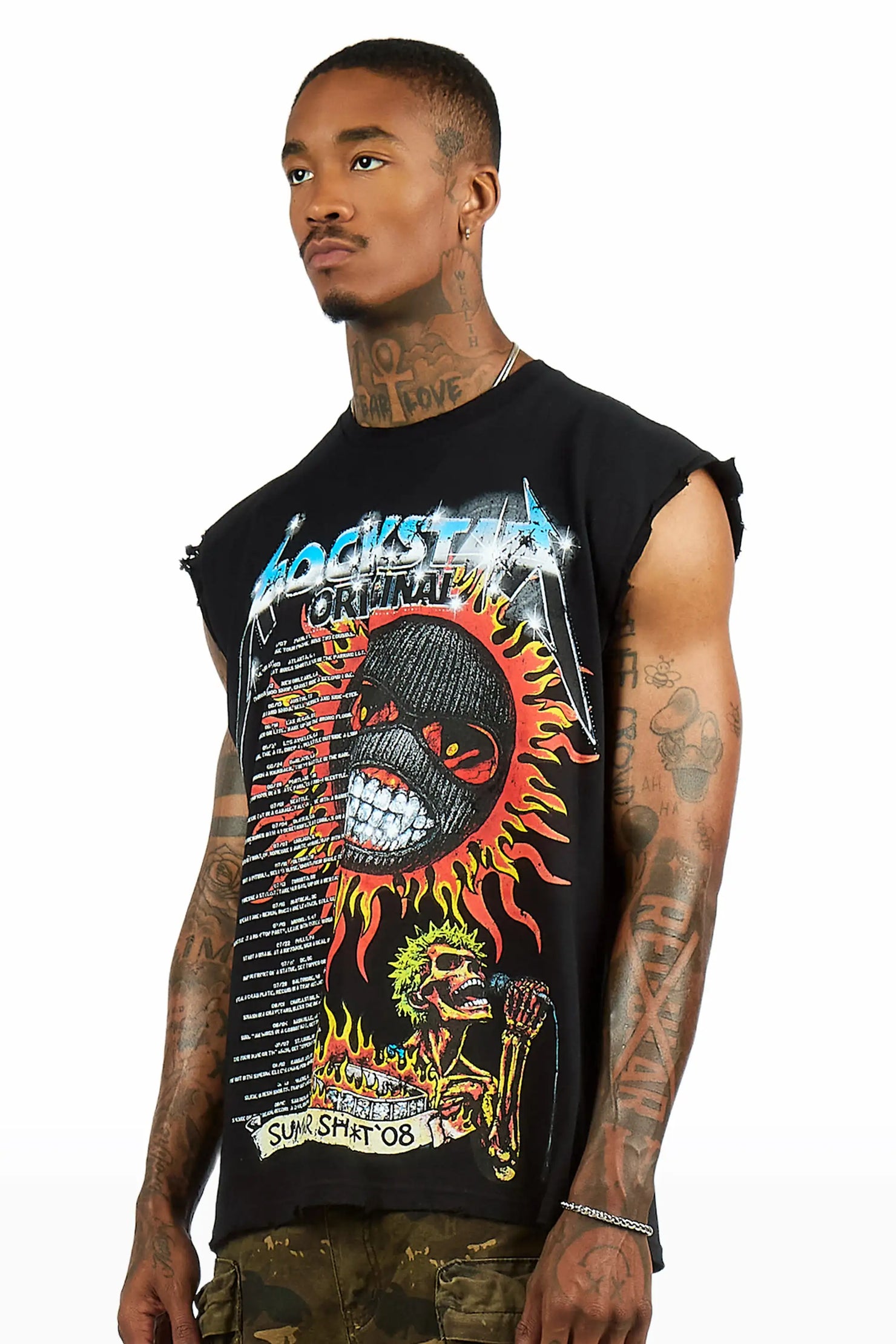 Rayvor Black Cut off Tee