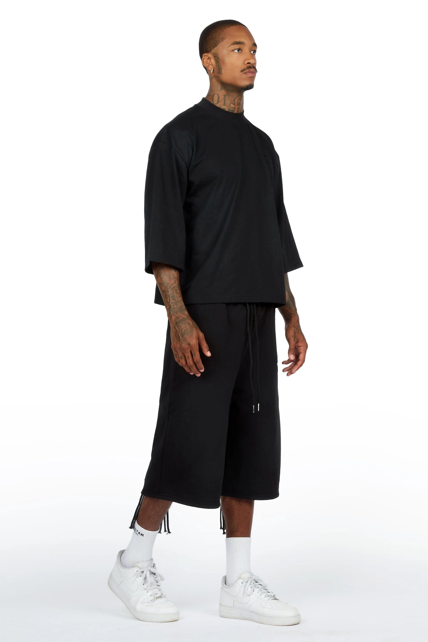 Jolan Black T-Shirt/Jort Set