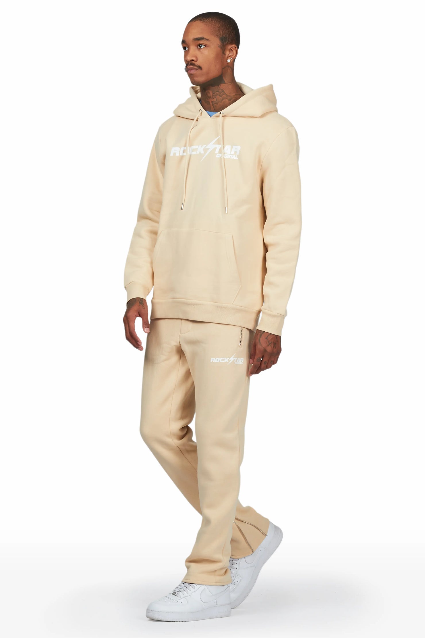 Rory Beige Hoodie Slim Fit Track Set