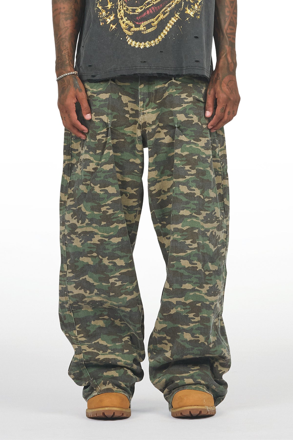 Attlee Camo  Baggy Fit Jean