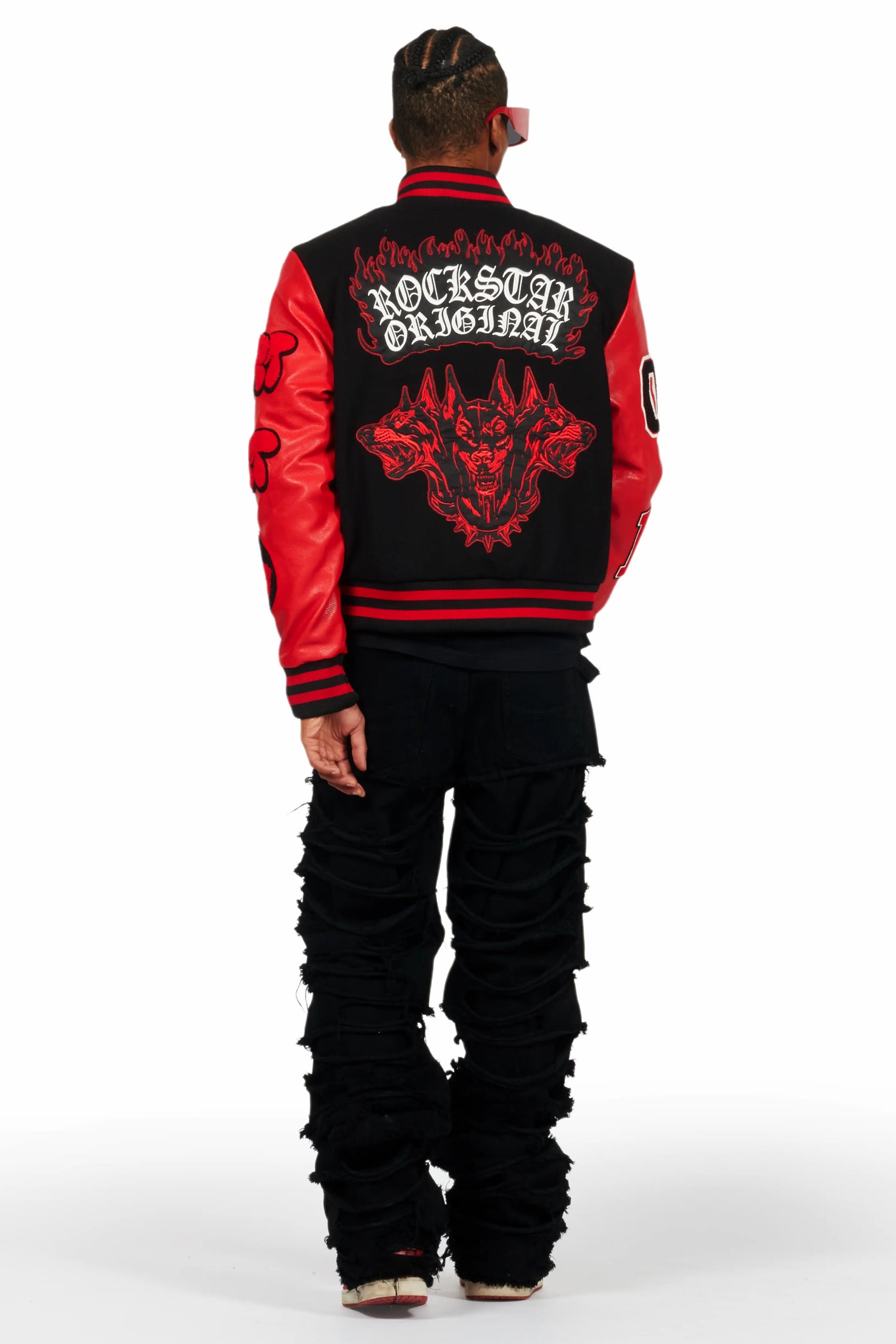 Leslaw Red/Black Varsity Jacket