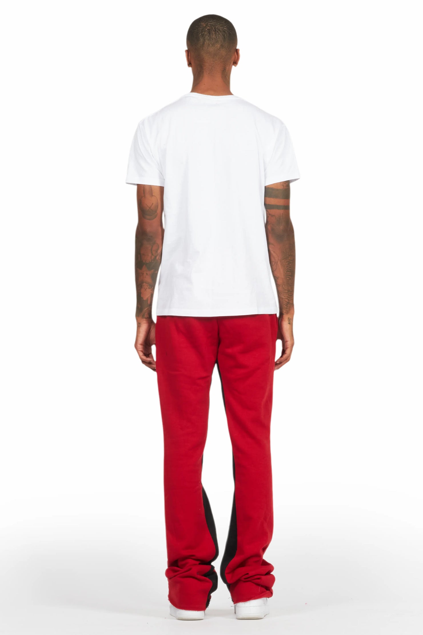 Uko Burgundy Stacked Baggy Track Pant