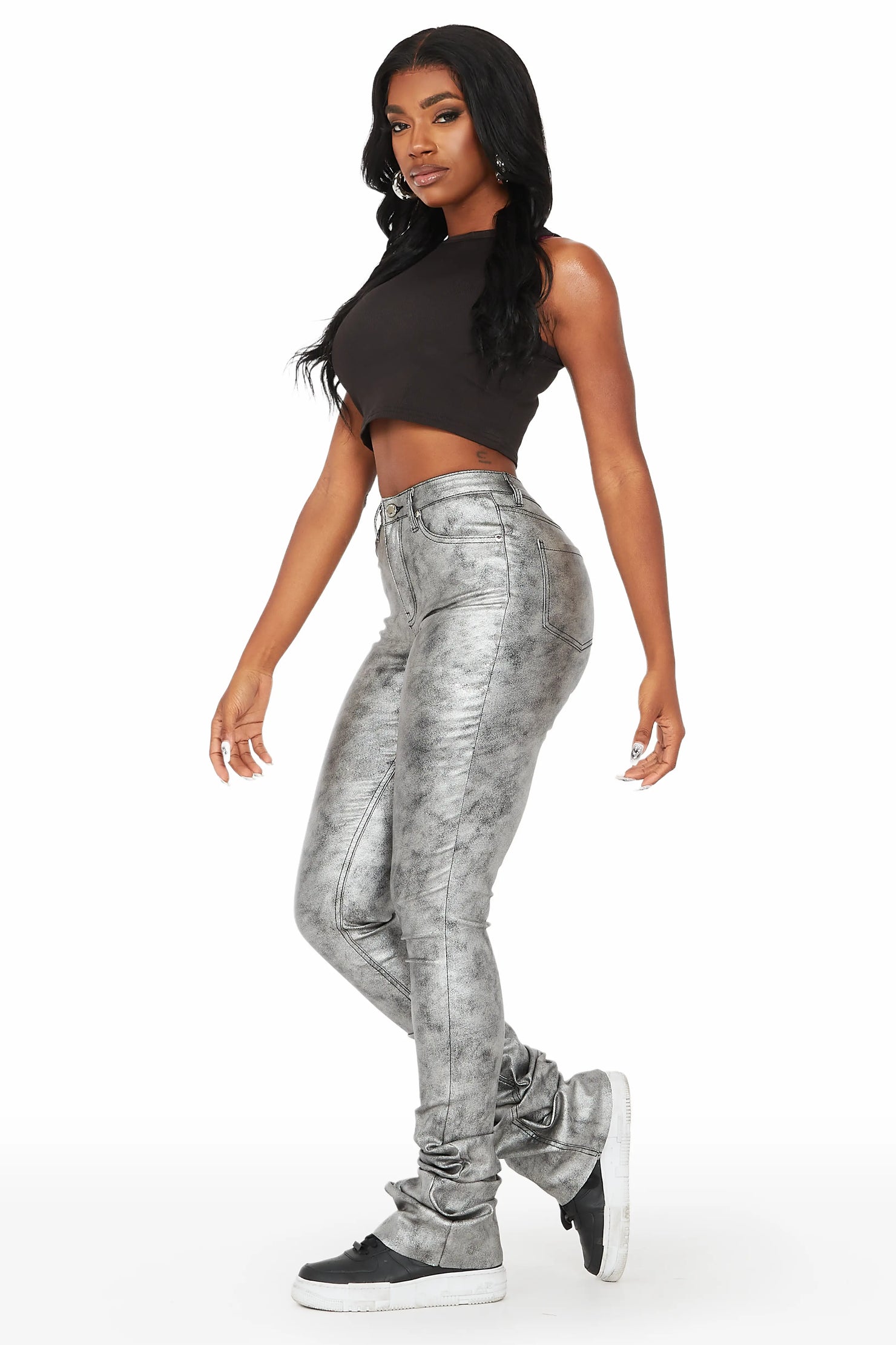 Kamila Silver Super Stacked Pant