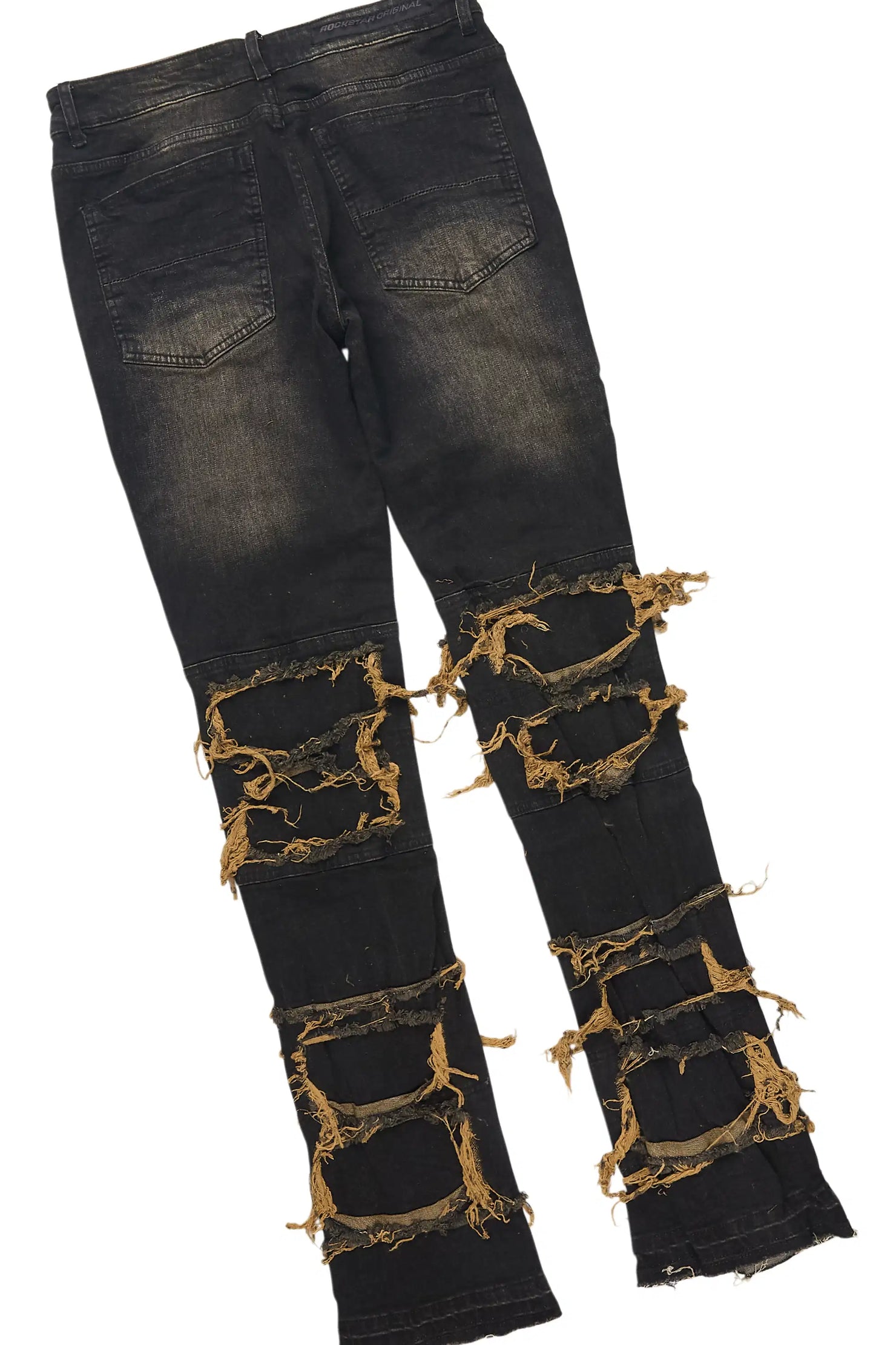 Palmer Black Relaxed Hoodie & Vasco Tint Grey Stacked Flare Jean Set