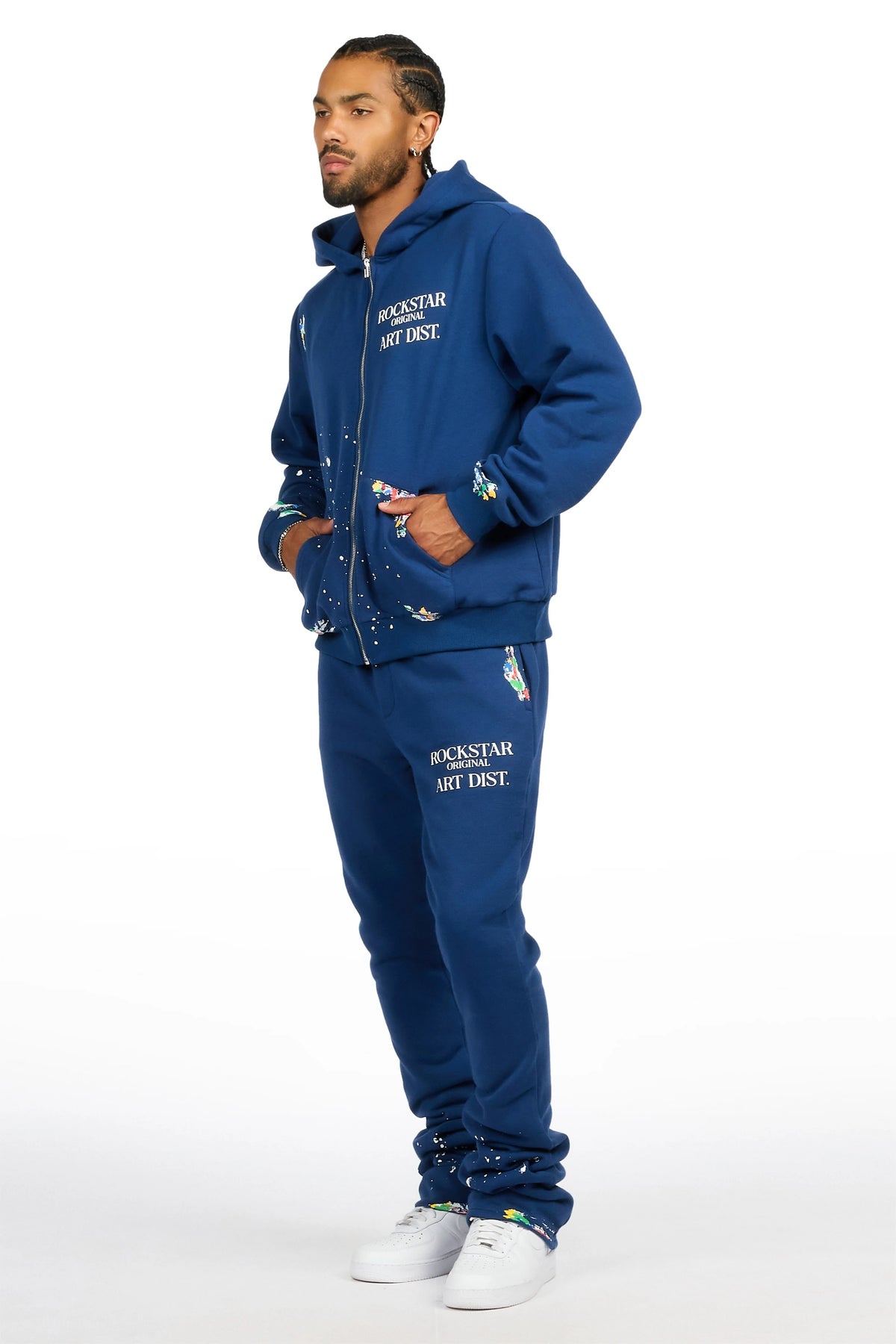 Art Dist Navy Zip Up Hoodie/Stacked Track Set