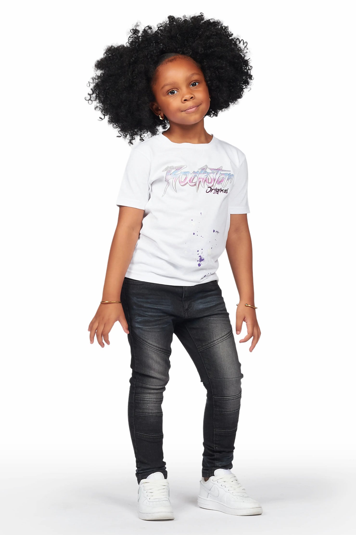 Girls Hale Grey Biker Skinny Jean