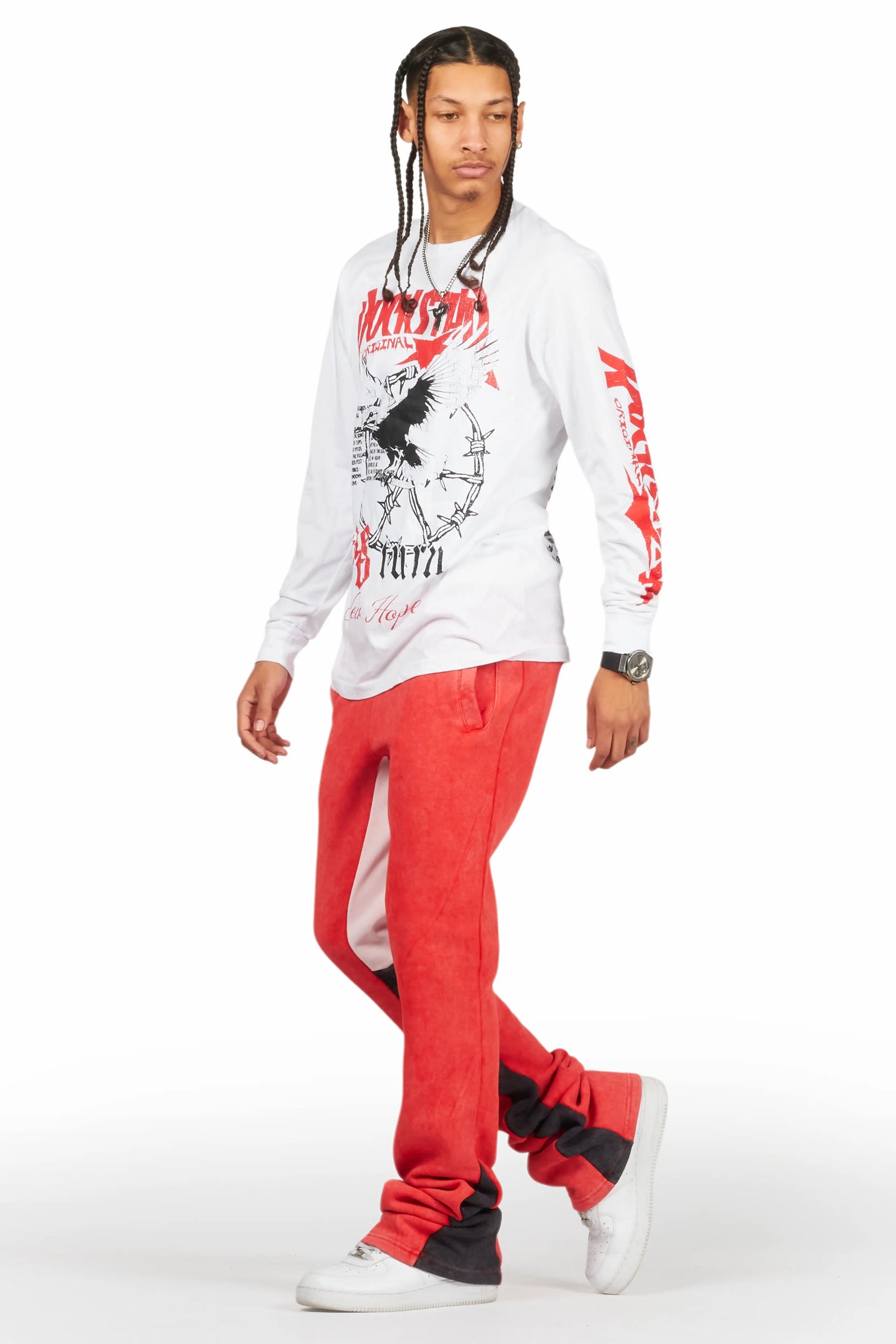 Burial Long Sleeve T-Shirt/Stacked Baggy Track Set