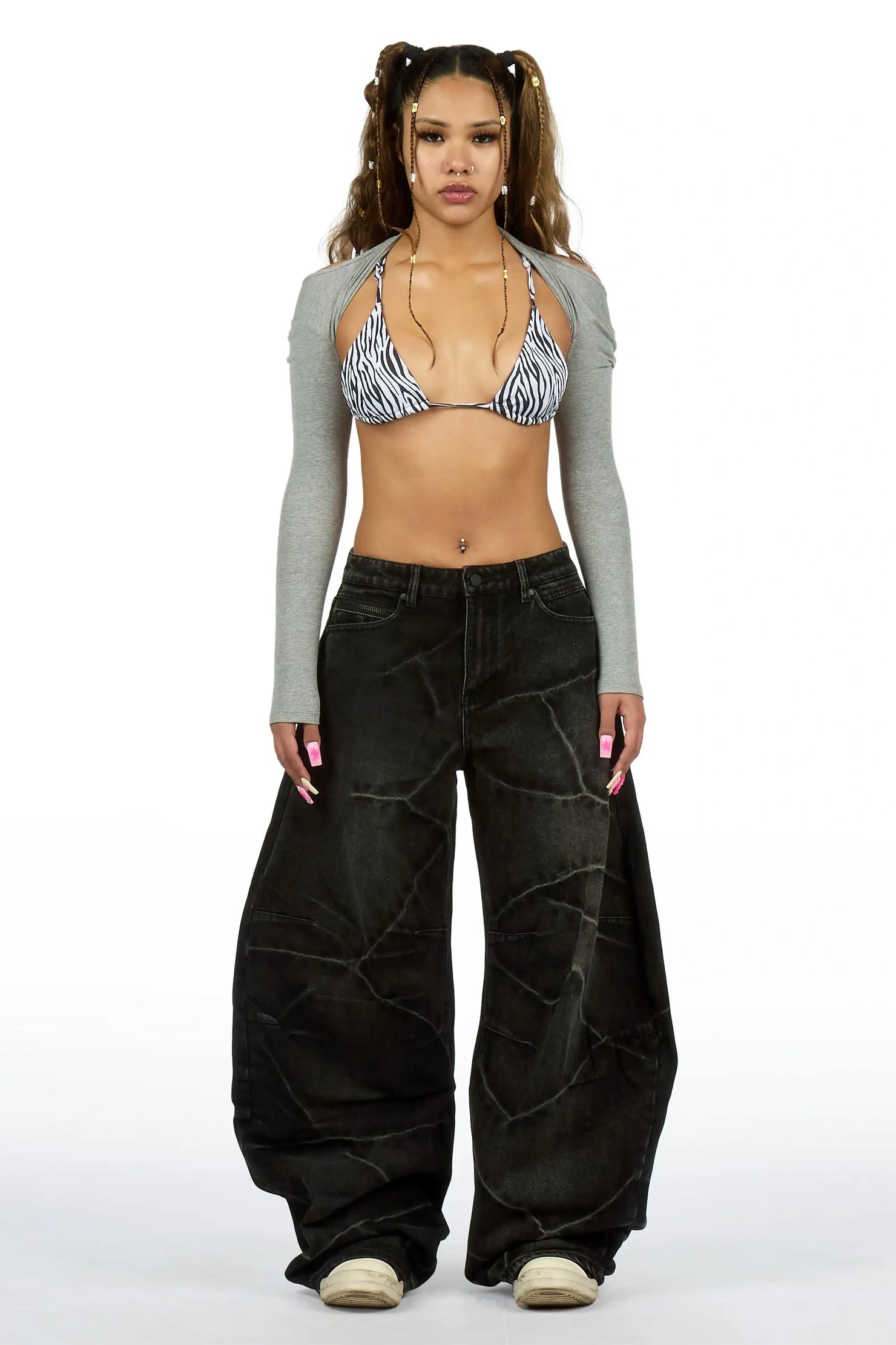 LaNysha Black Barrell Fit Jean