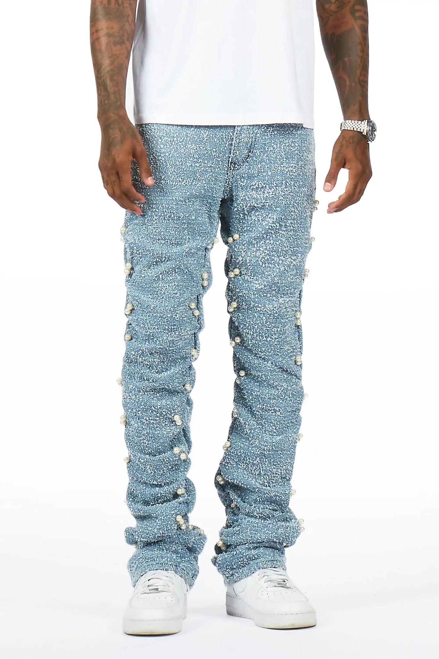 Shae Blue Pearl Stacked Fit Jean