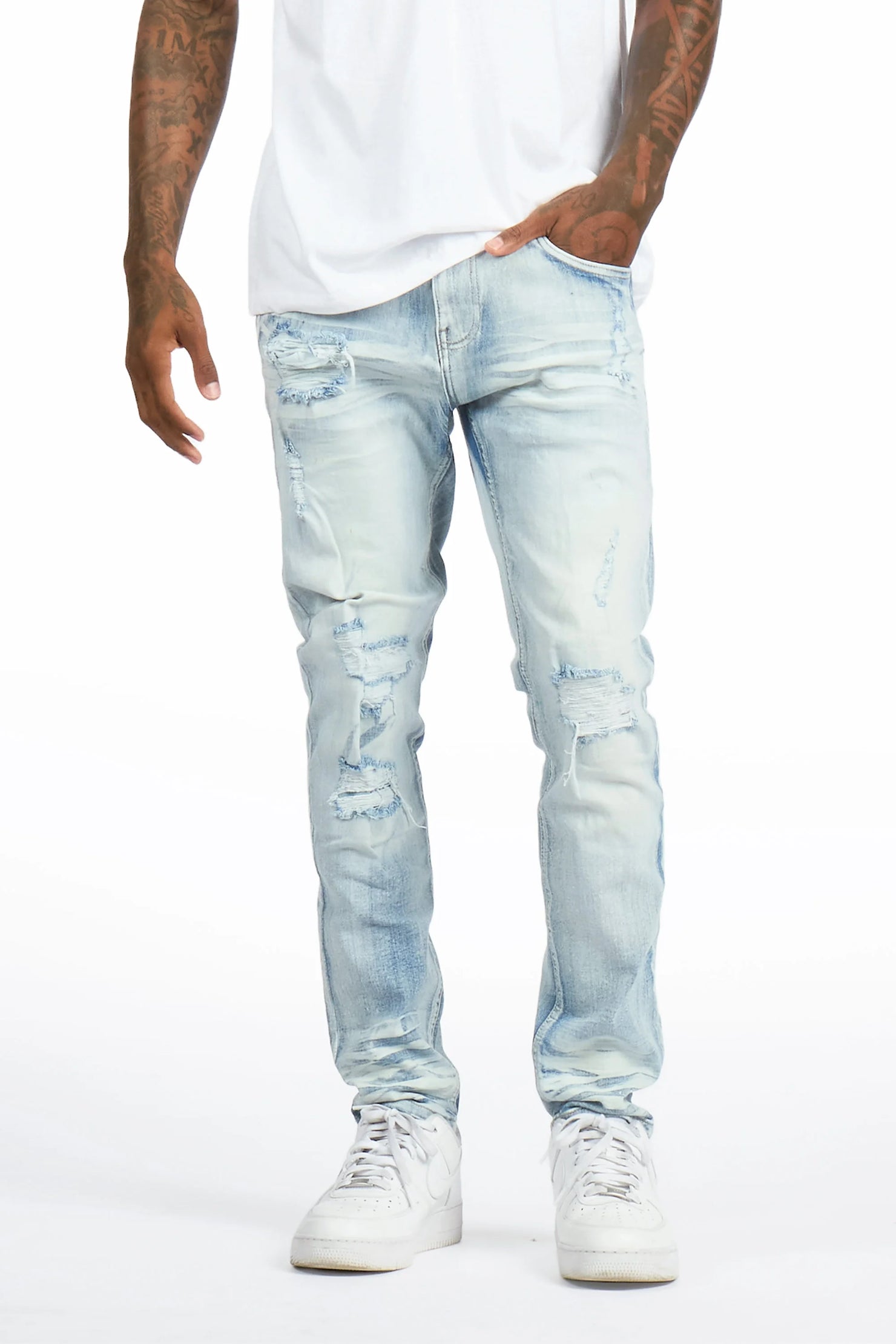 Enzi Light Sand Blue Slim Fit Jean
