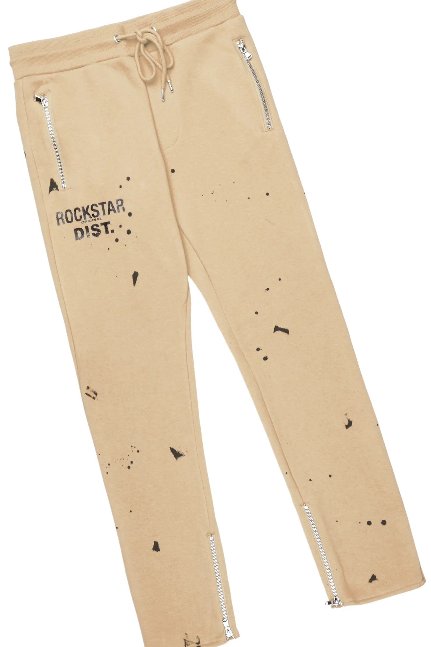 Raffer Beige Slim Fit Track Set