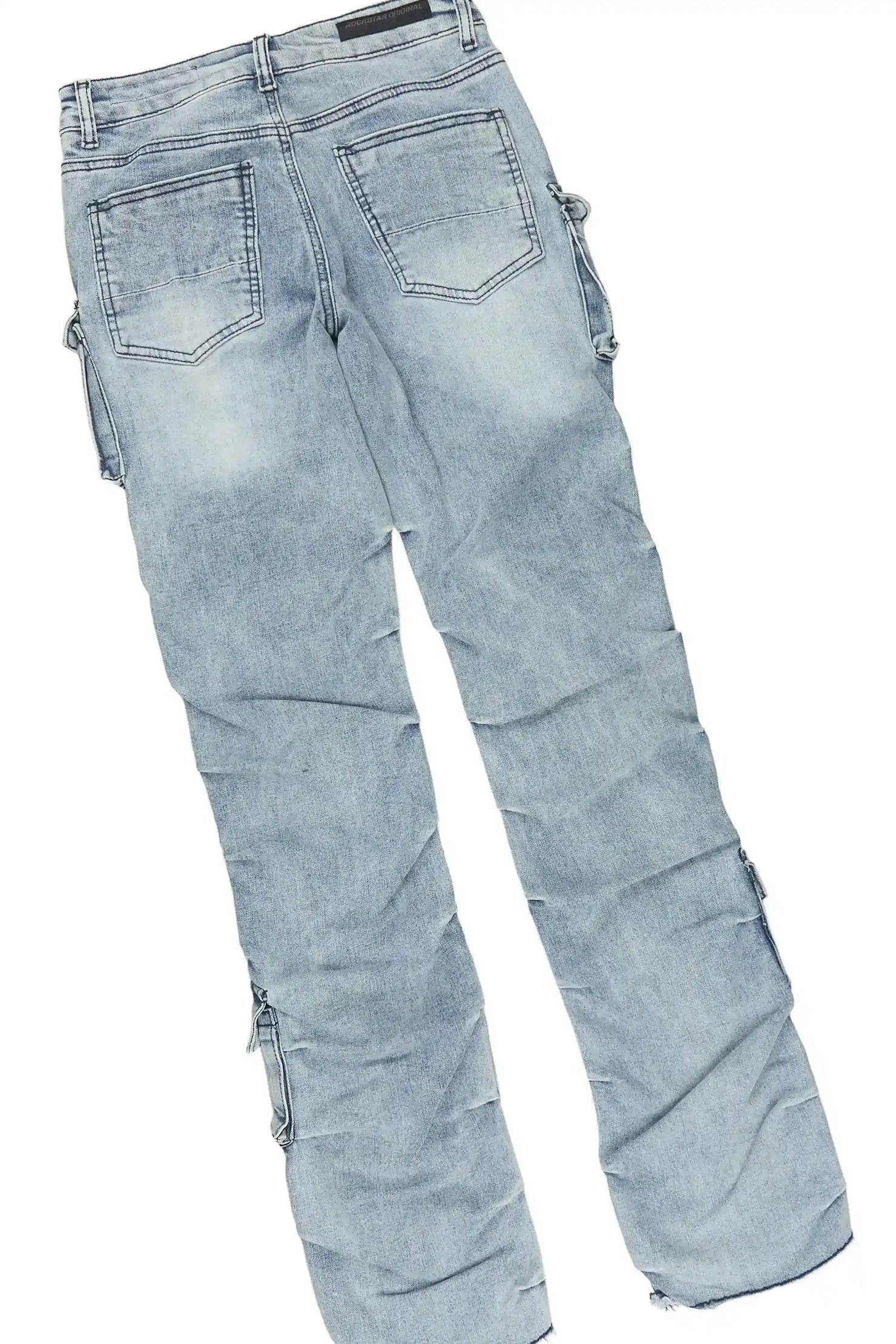 Boys Wizzma Grey/Blue T-Shirt Stacked Jean Set