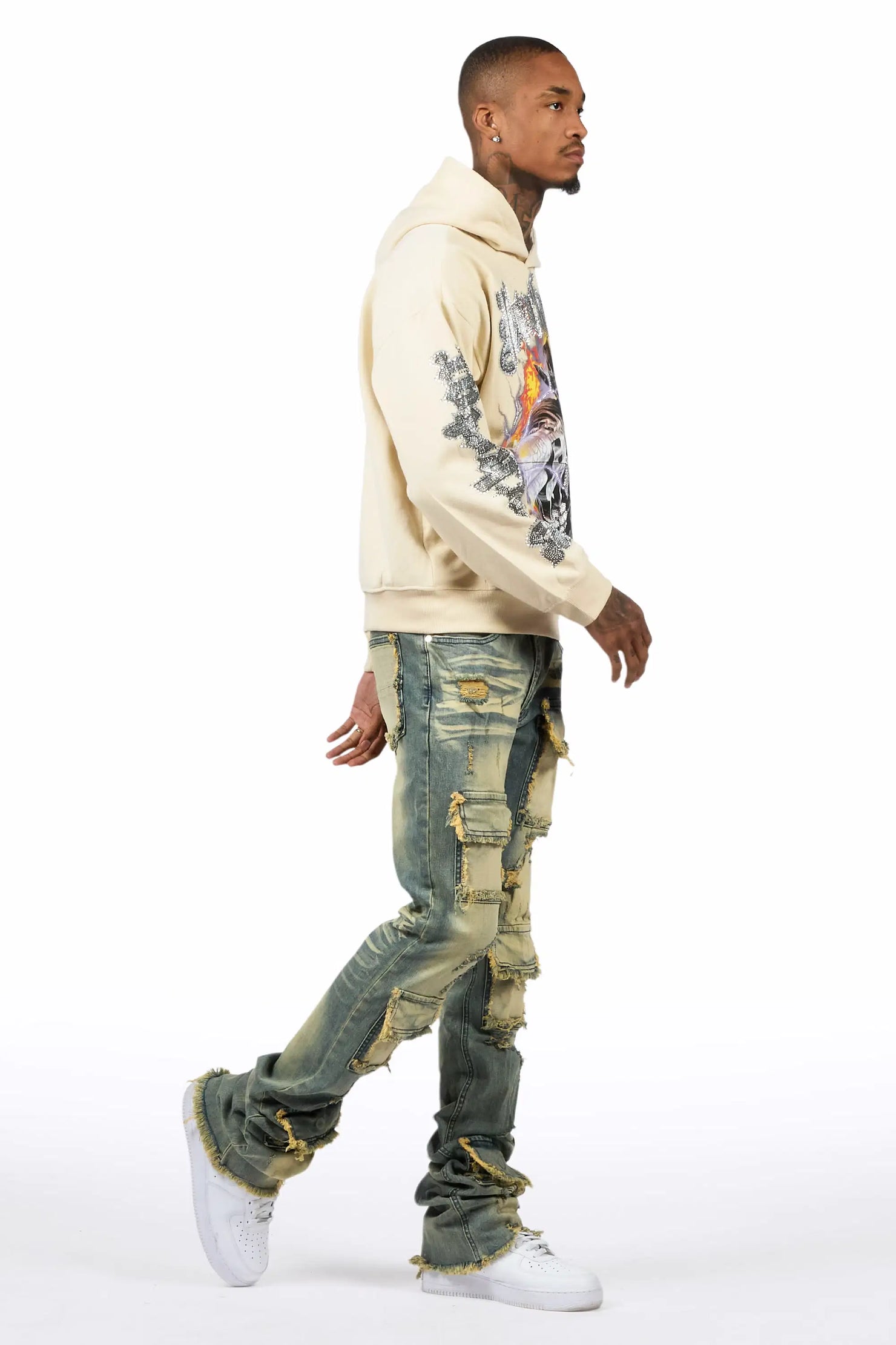 Petrus Tint Wash Super Stacked Flare Jean