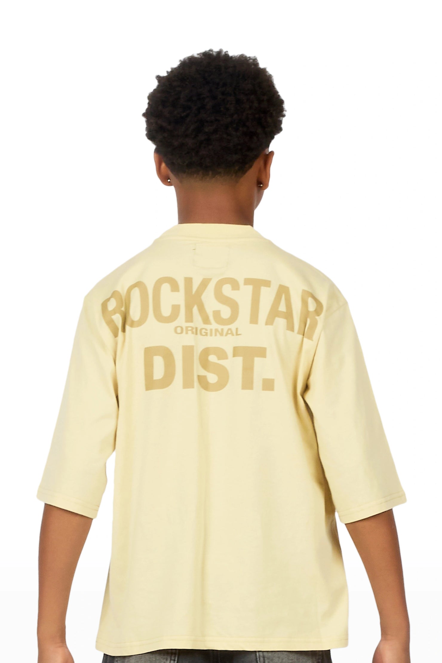 Boys Jolan Beige Boxy T-Shirt