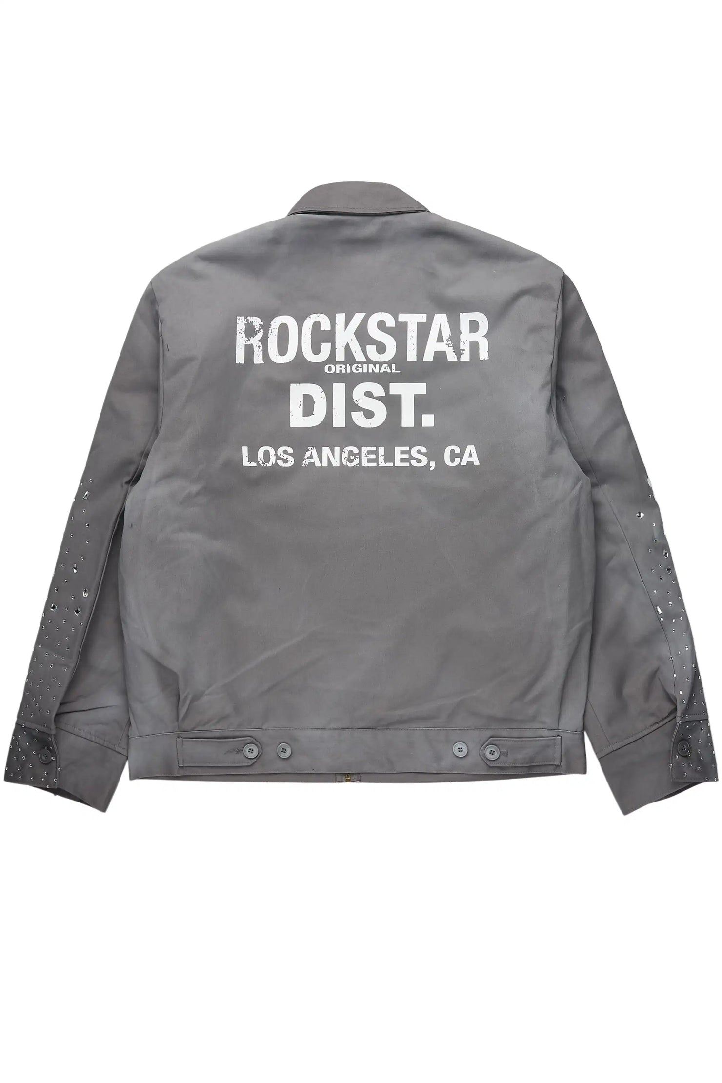 Traval Dark Grey Rhinestone Workman Jacket
