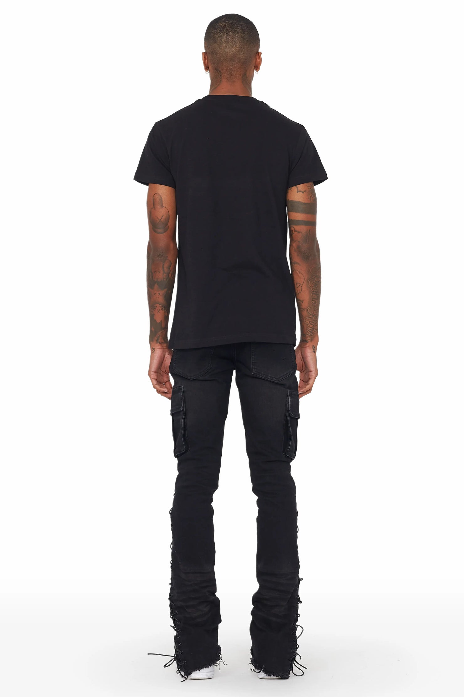 Honor Black Stacked Flare Jean