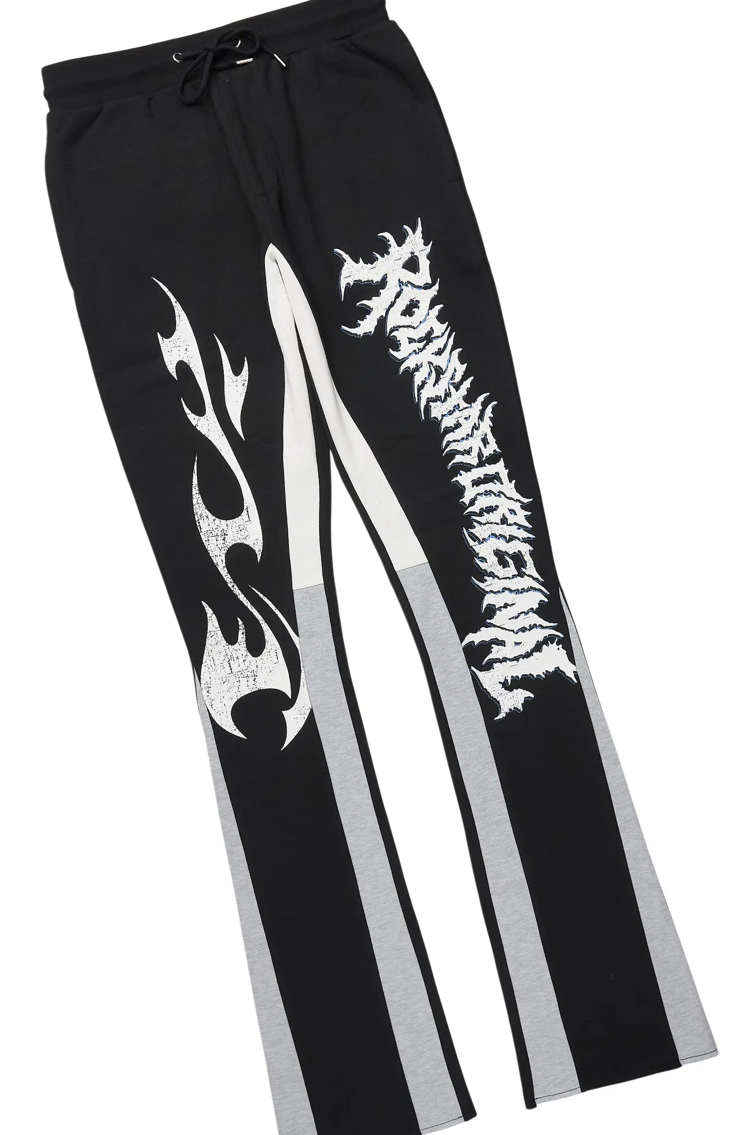 Deathrow Black Hoodie/Stacked Track Pant Set