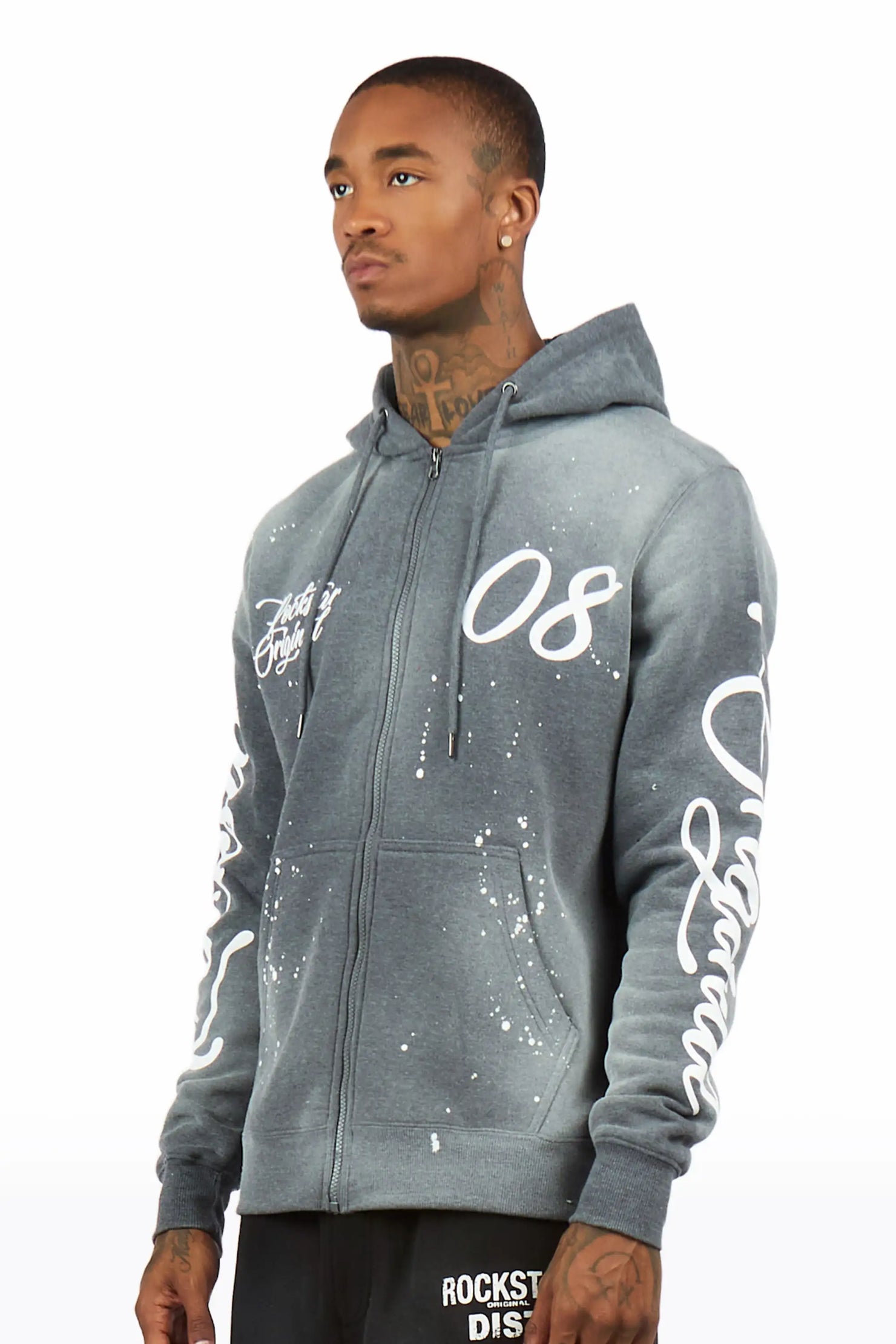 Hanif 2.0 Vintage Grey Zip Up Hoodie