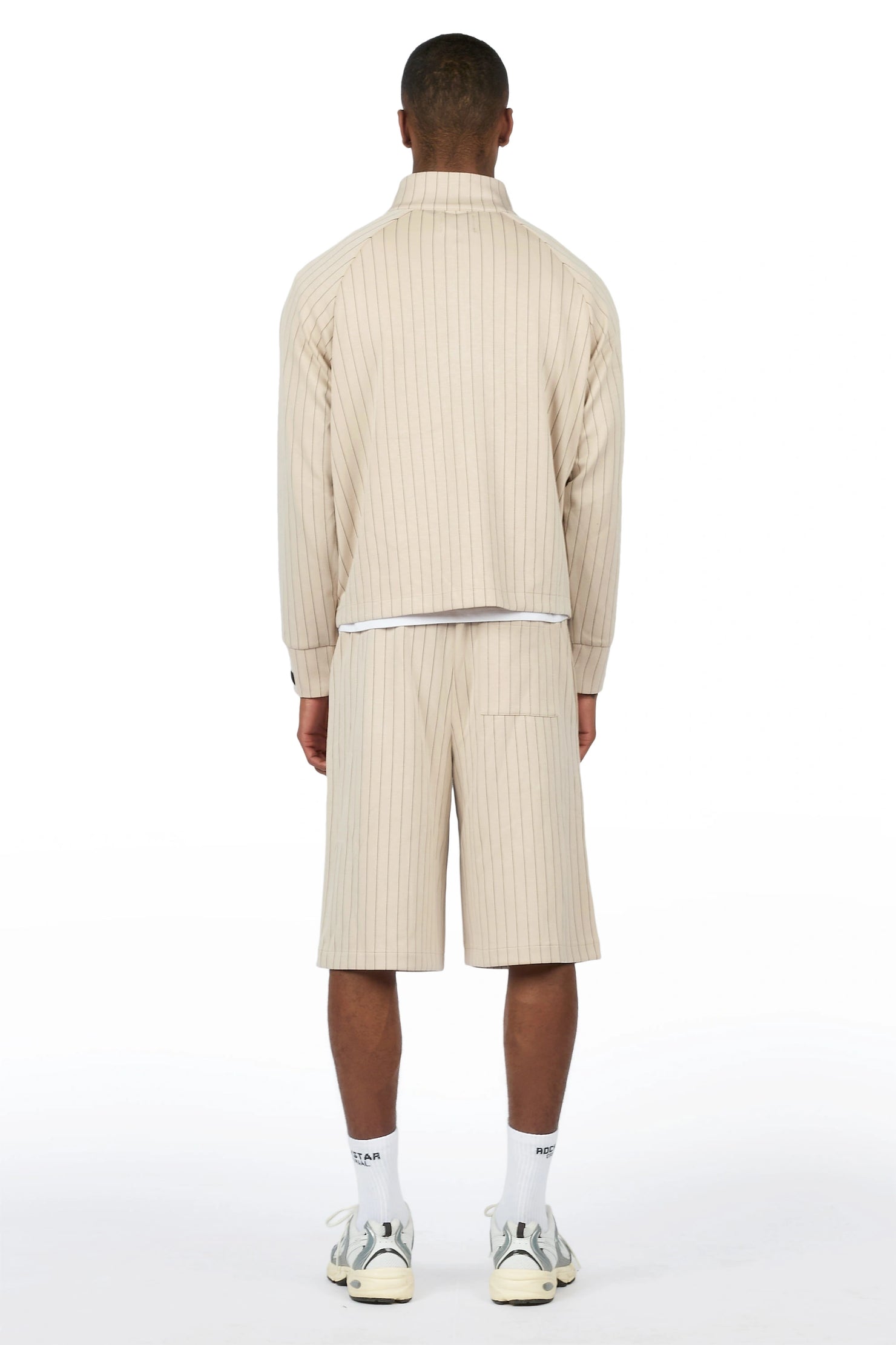 Hernan Beige Quarter Zip Raglan Short Set