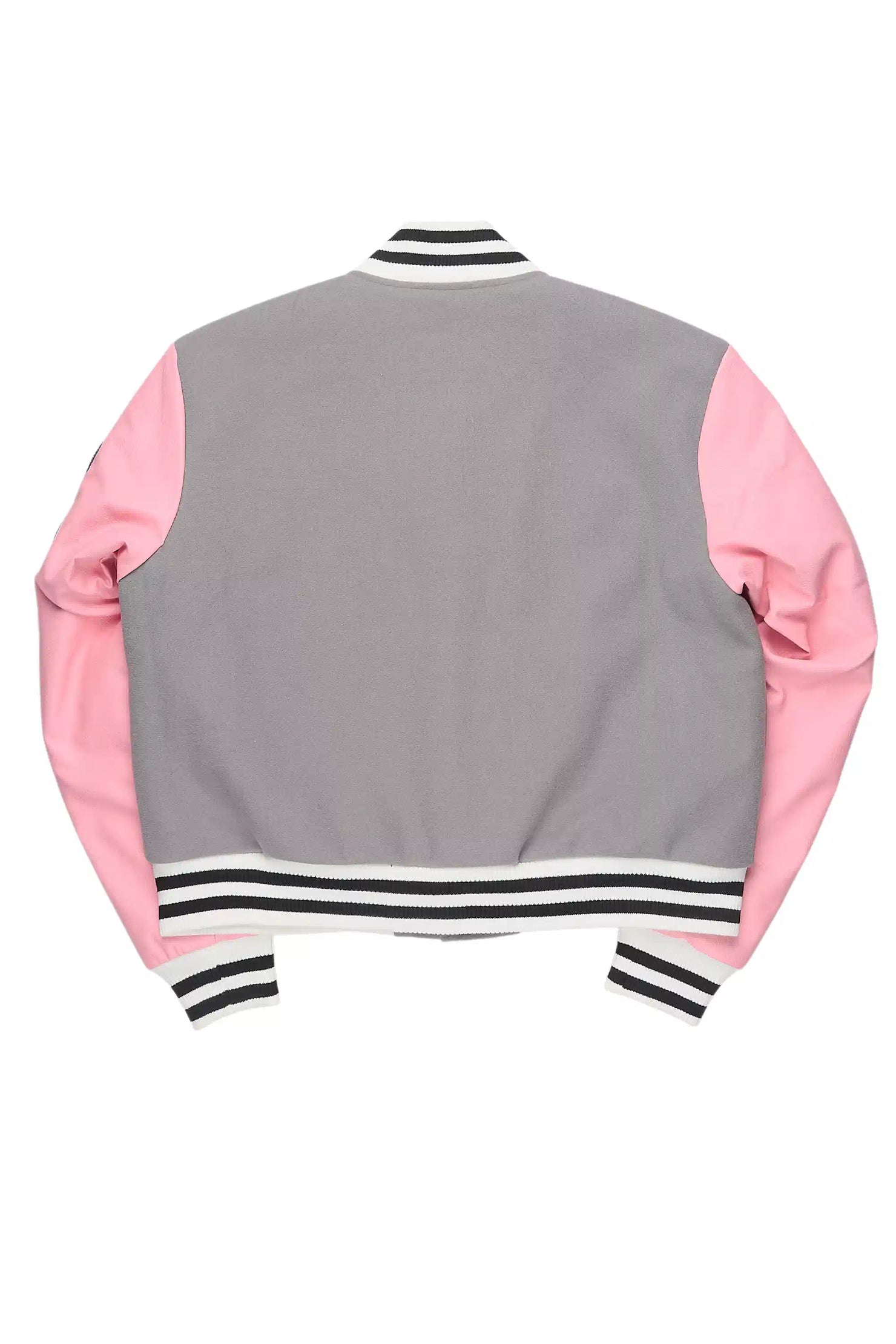 Aniya Grey Oversized Varsity Jacket