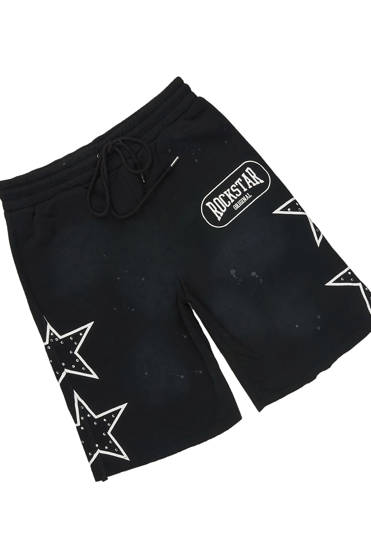 Zirka Black Studded T-Shirt/Short Set