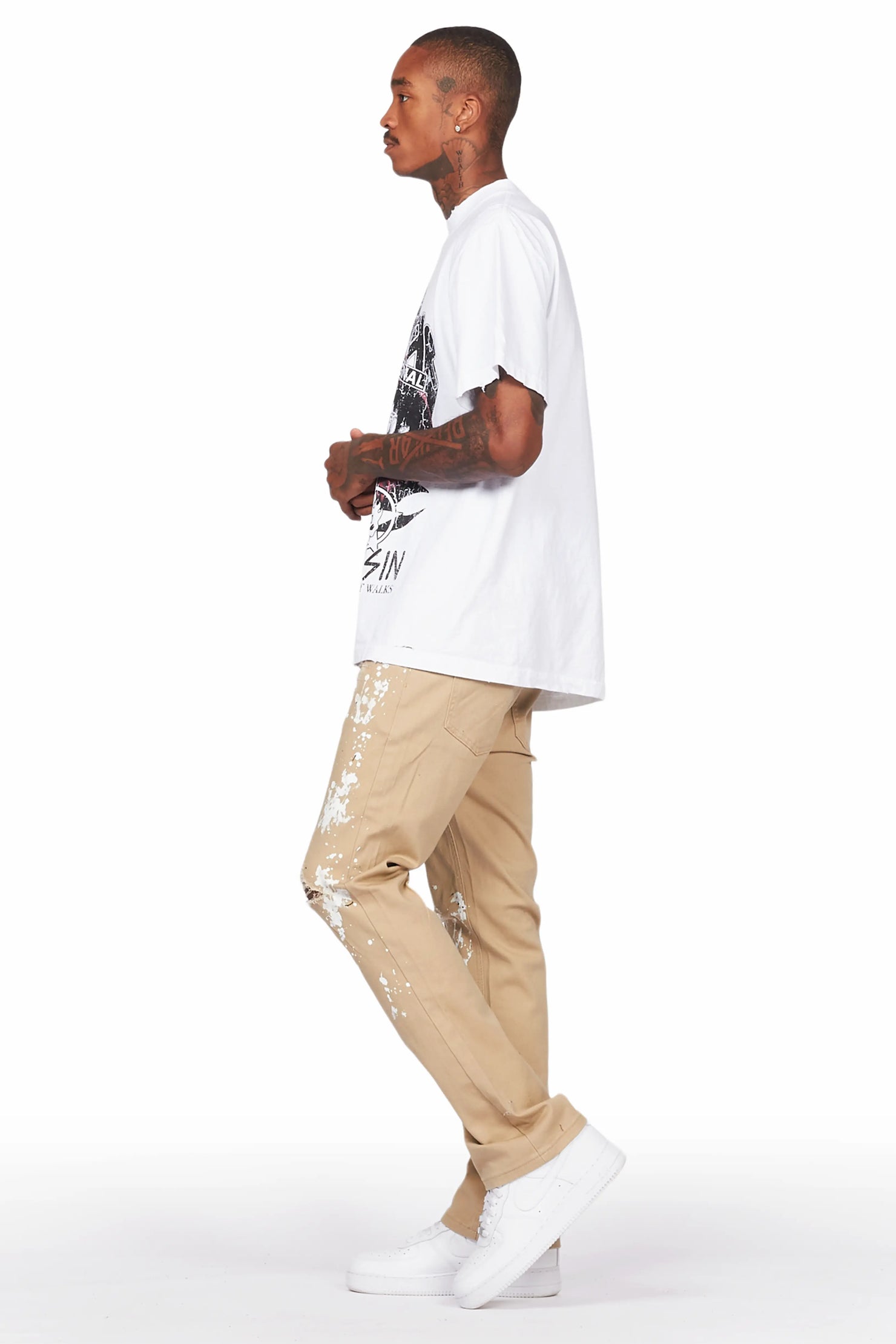 Salus Beige Bootcut Painter Jean