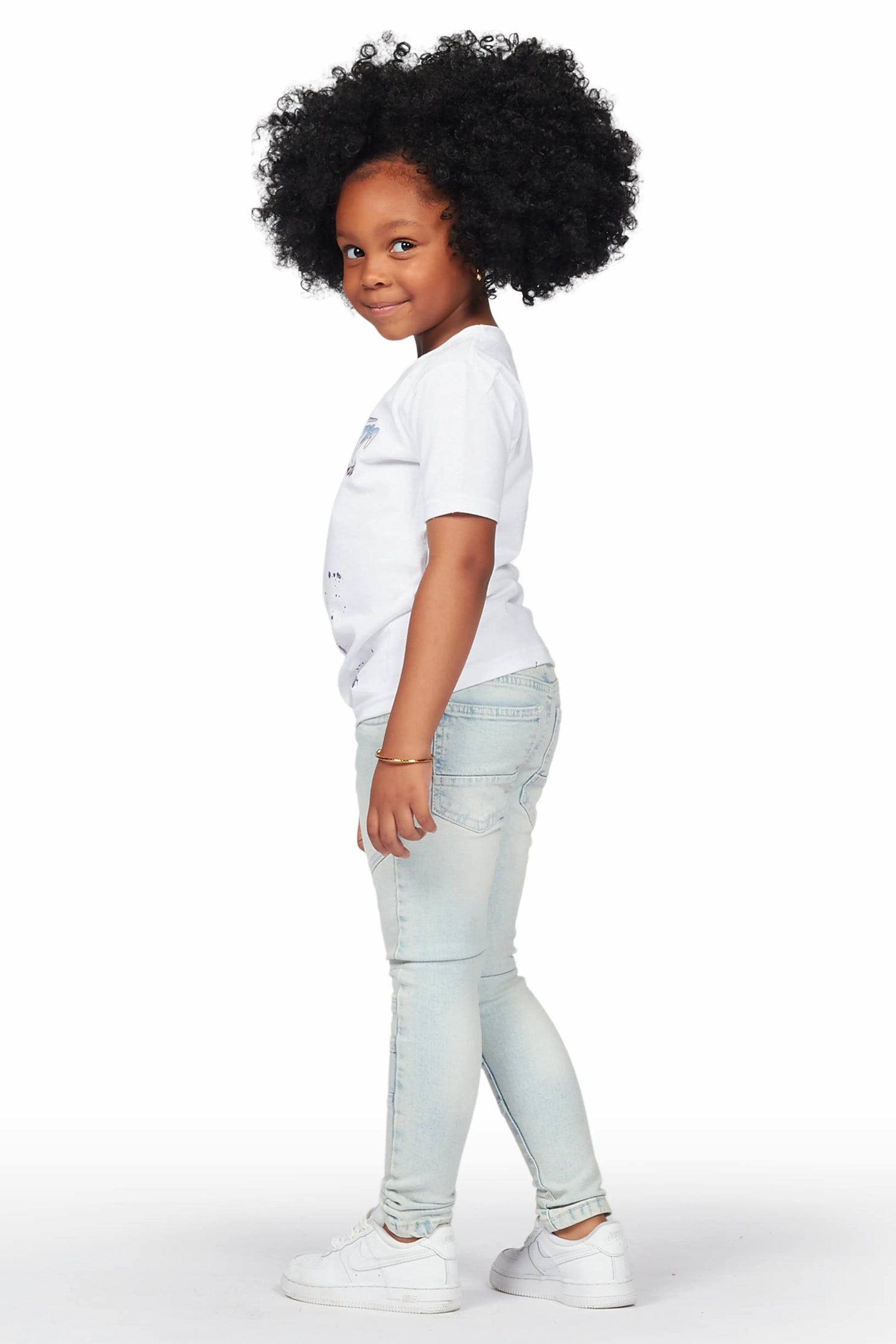 Girls Hale Blue Biker Skinny Jean