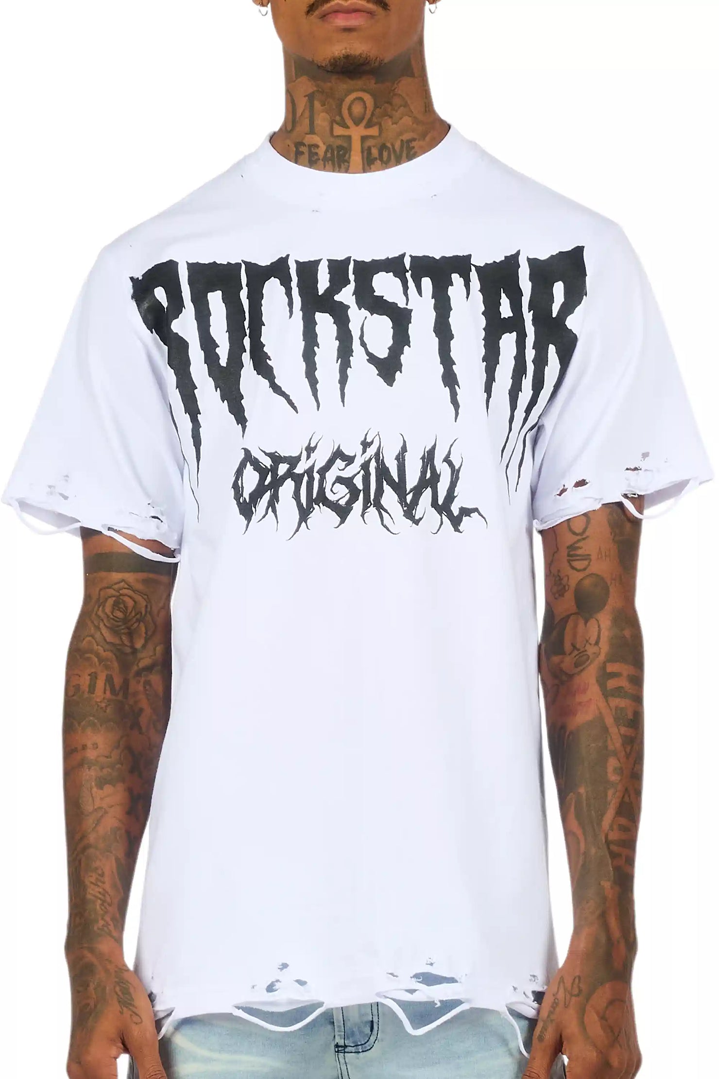 Andros White/Black Oversized Graphic T-Shirt