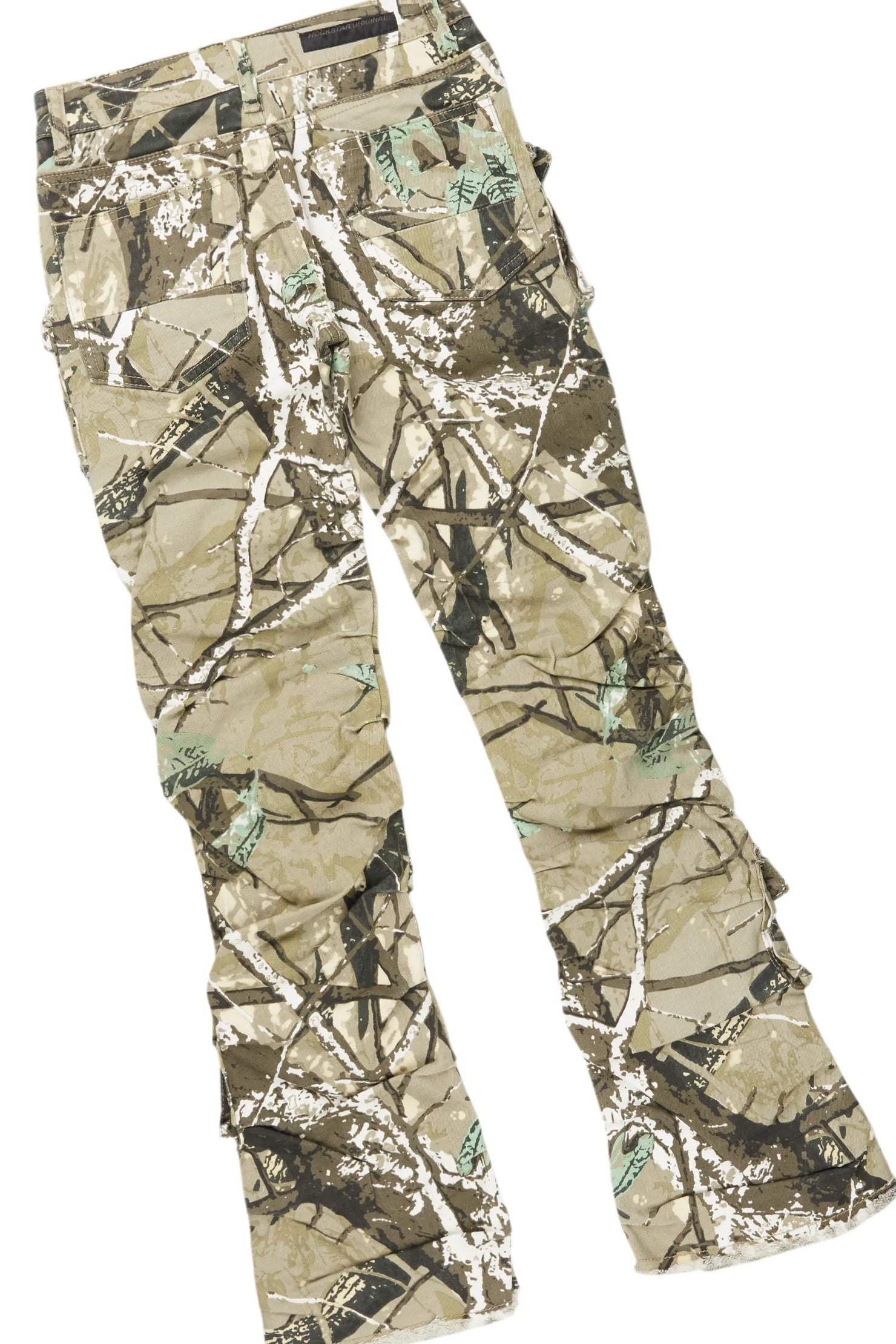 Boys Luxton Vintage Beige/Tree Camo Hoodie/Stacked Flare Jean Set