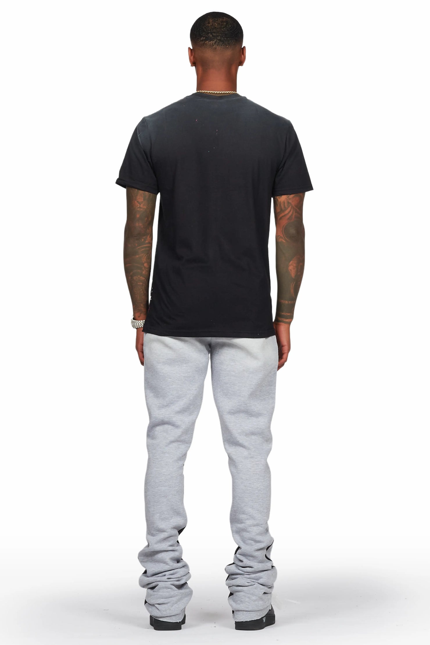 Weave Black/Grey T-Shirt Super Stacked Flare Track Set