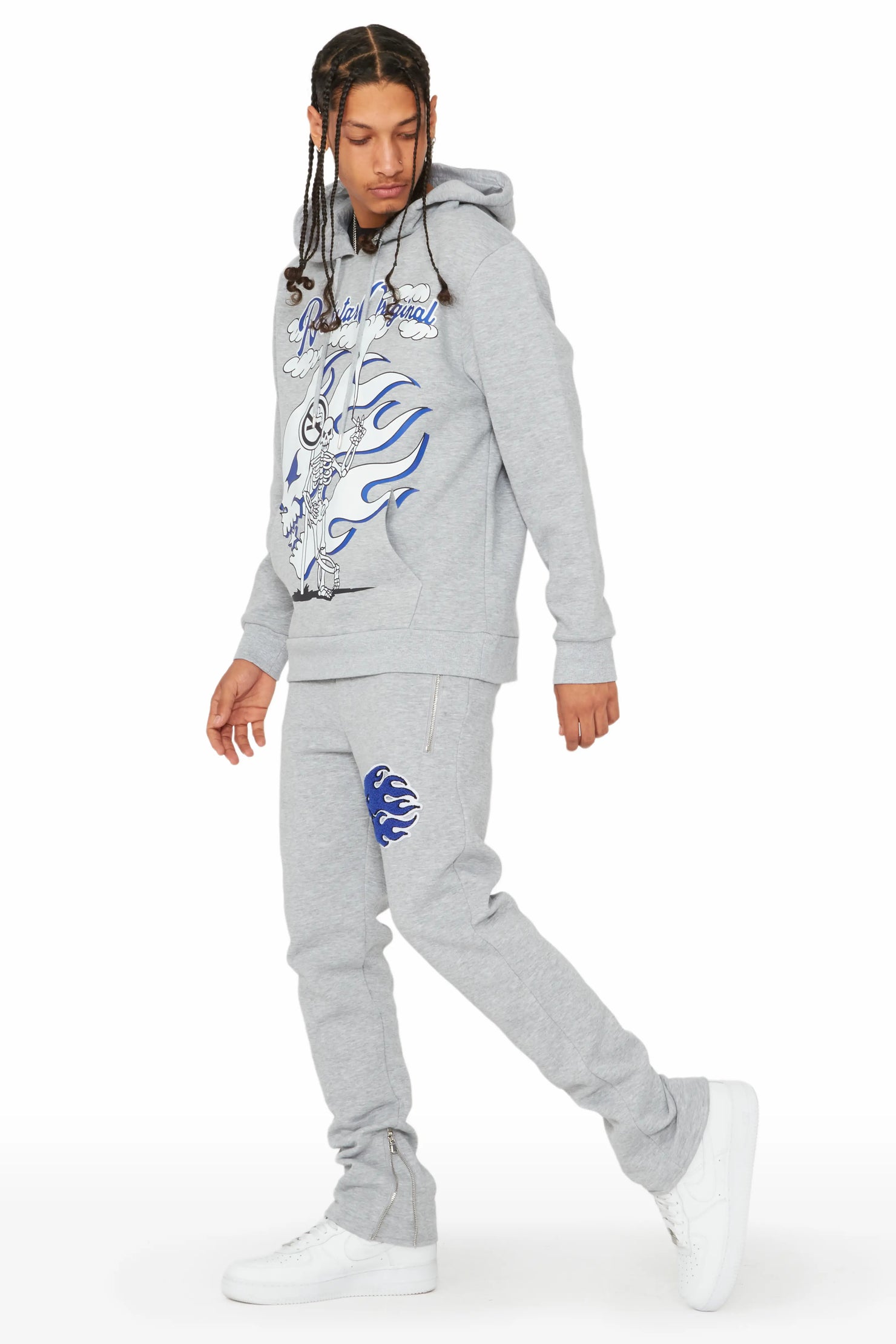 Lynden Heather Grey Slim Fit Track Set