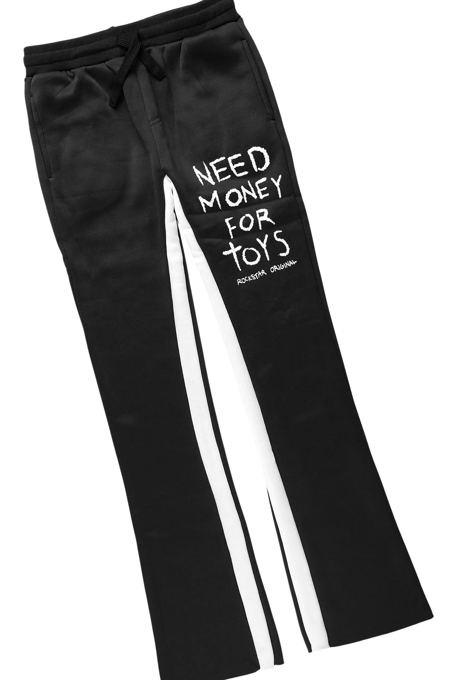 Boys M4 Toys Black/White Hoodie Stacked Track Set