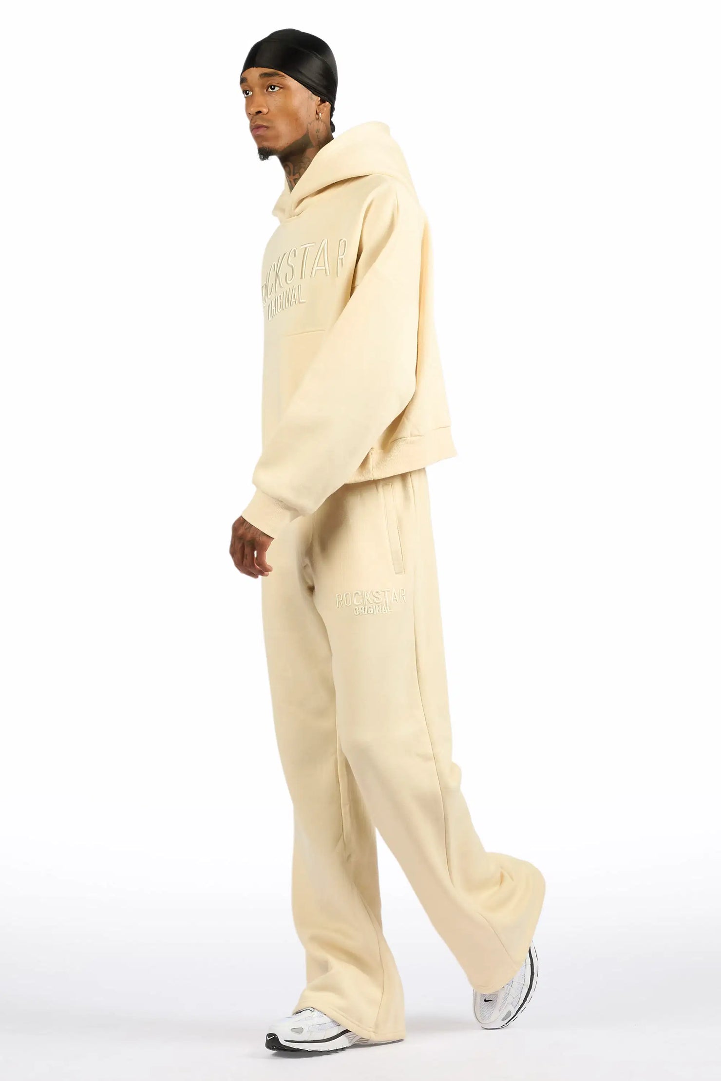 Alpha Beige Hoodie/Baggy Track Pant Set