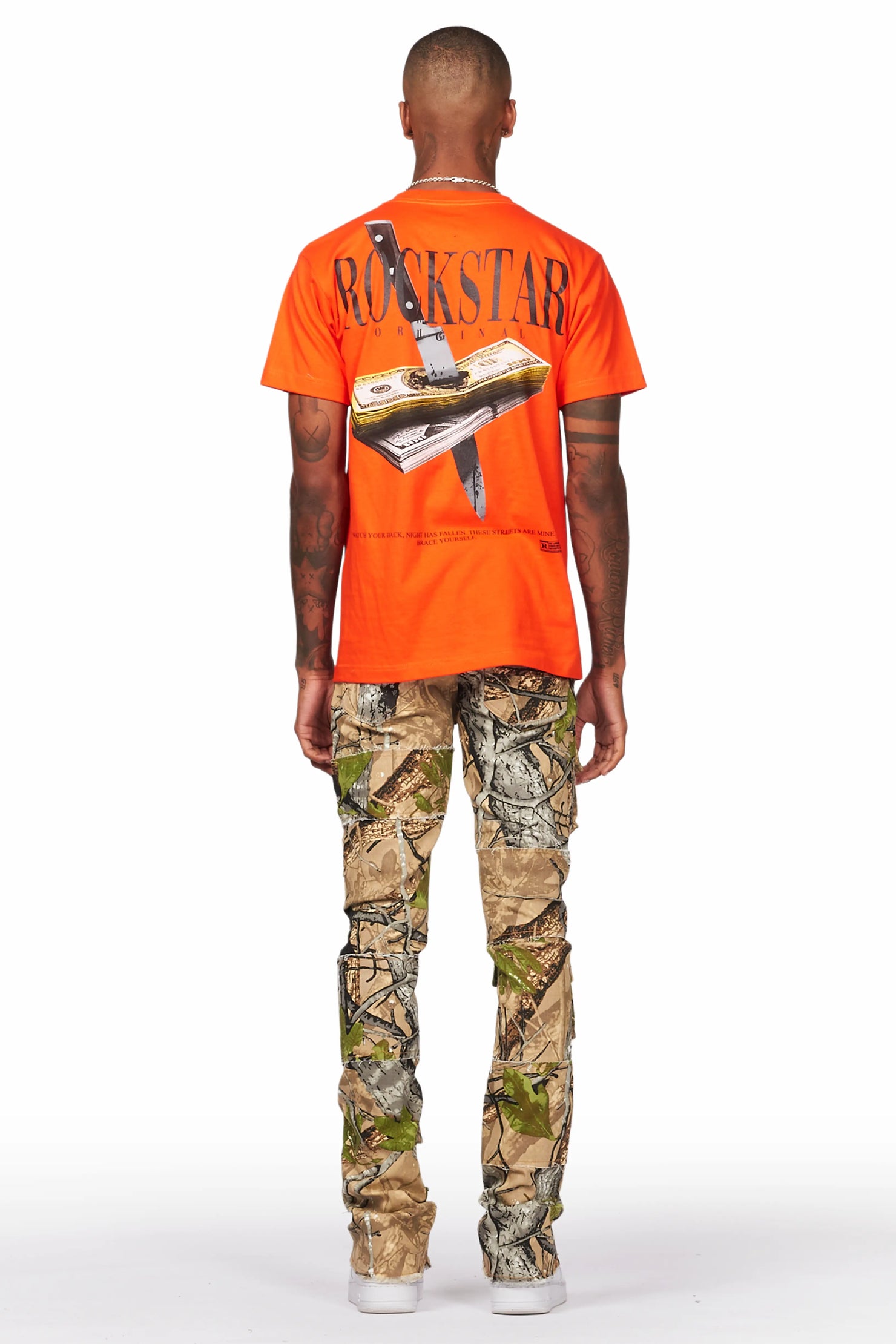 Duggar Tree Camo Cargo Stacked Flare Jean