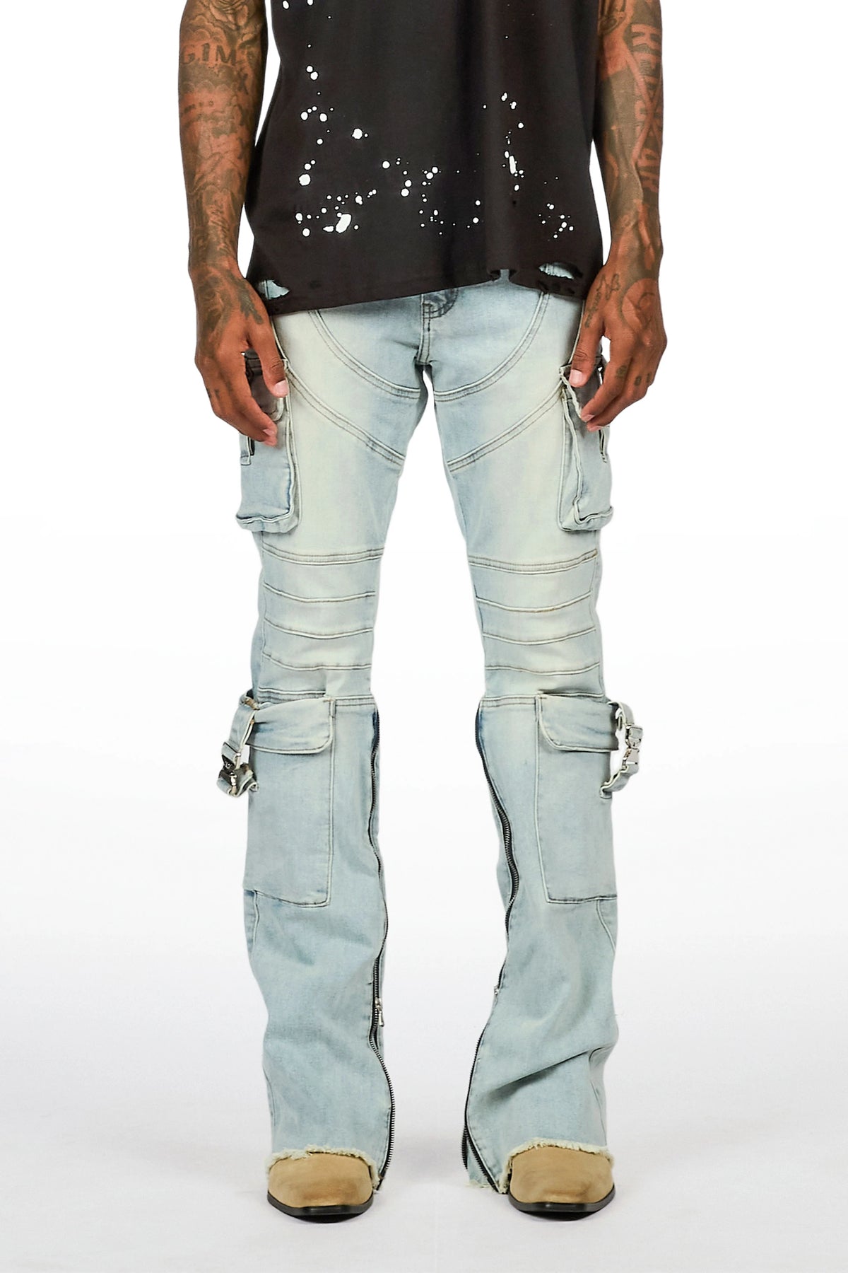 Hughes Blue Stacked Fit Jean