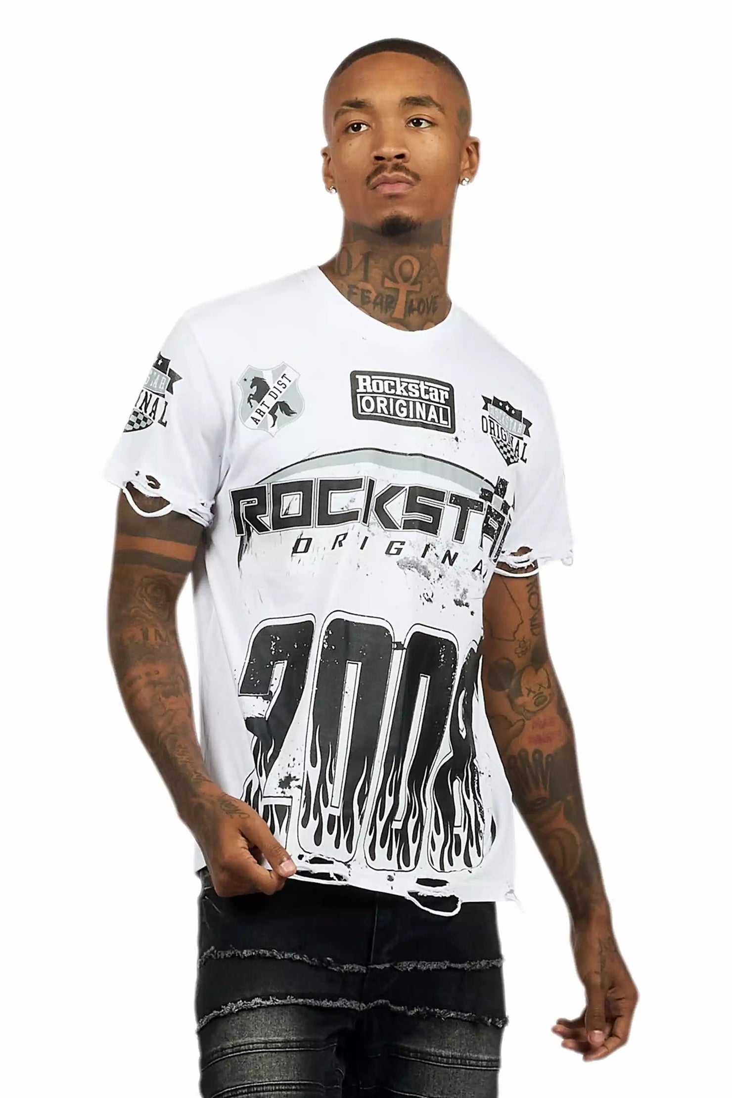 Amos White Graphic T-Shirt